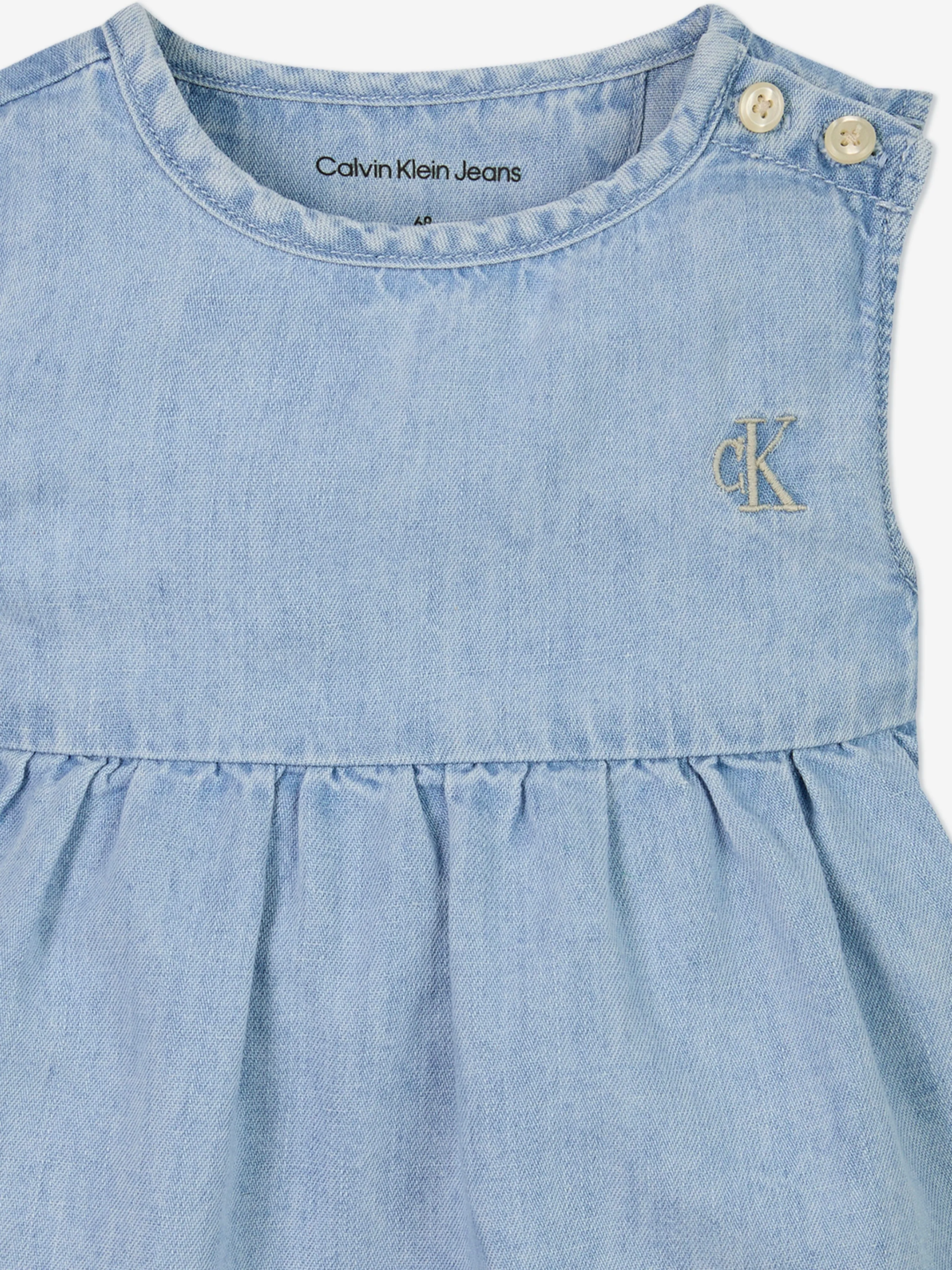Baby Girls Lightweight Denim Dress in Blue