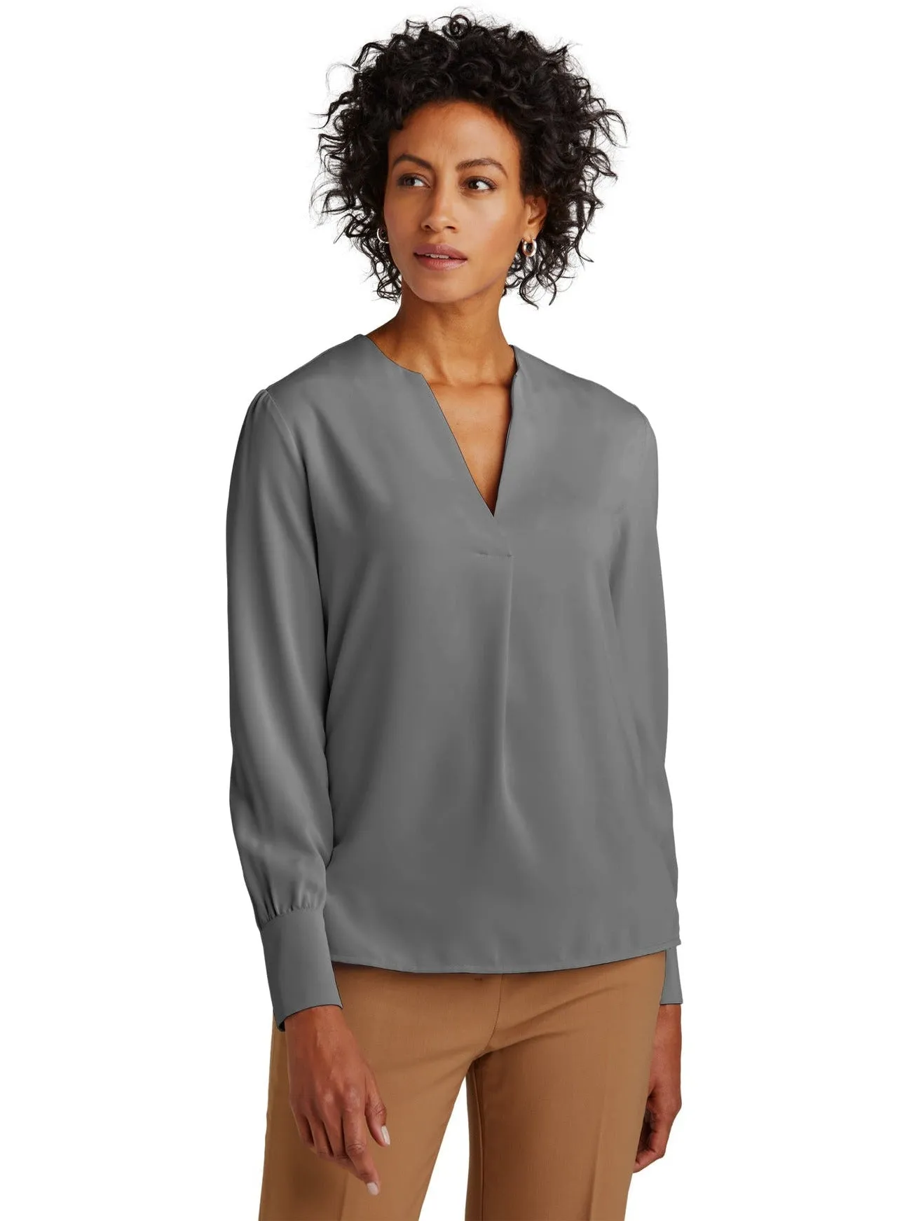 Brooks Brothers Ladies Open-Neck Satin Blouse