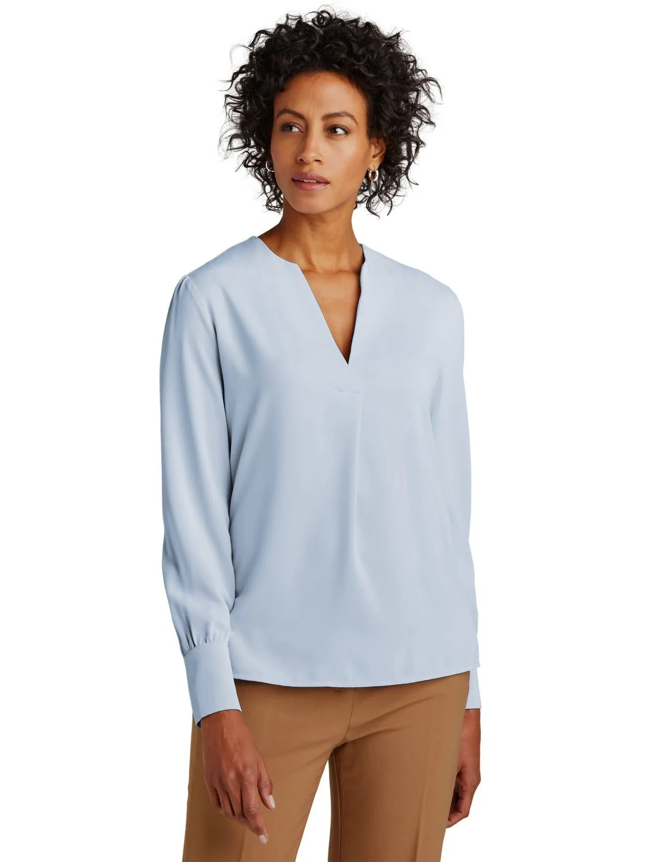Brooks Brothers Ladies Open-Neck Satin Blouse
