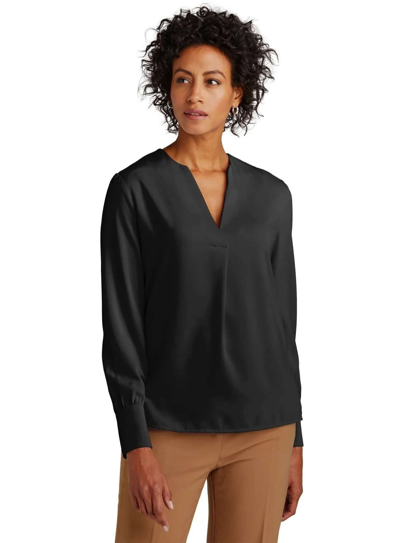 Brooks Brothers Ladies Open-Neck Satin Blouse