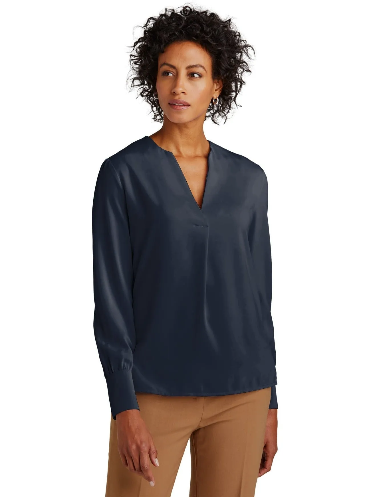 Brooks Brothers Ladies Open-Neck Satin Blouse