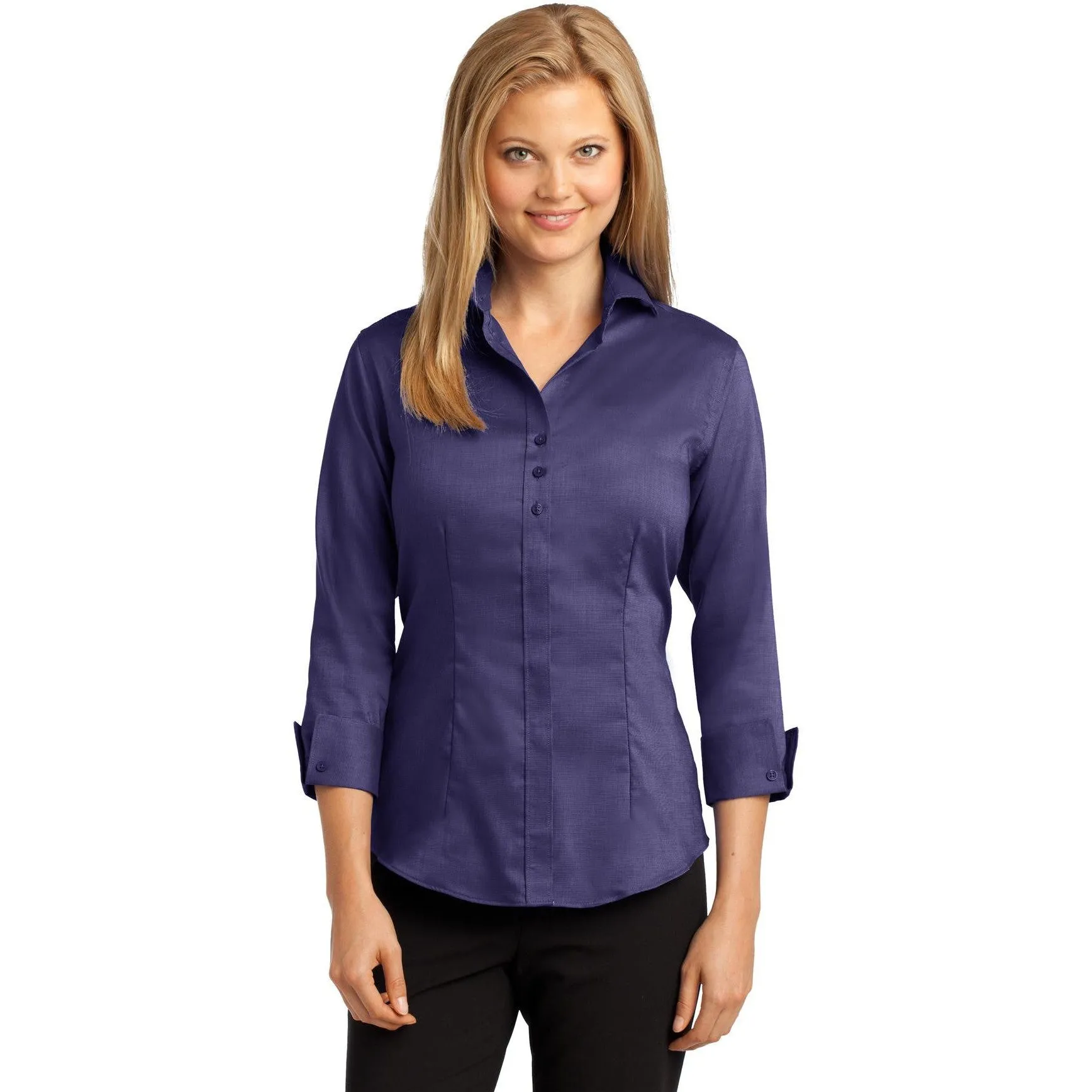 CLOSEOUT - Red House Ladies 3/4-Sleeve Nailhead Non-Iron Shirt