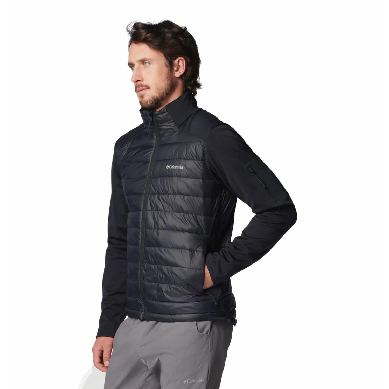 Columbia Men Black Omni-Shield Tech Hybrid Softshell Jacket
