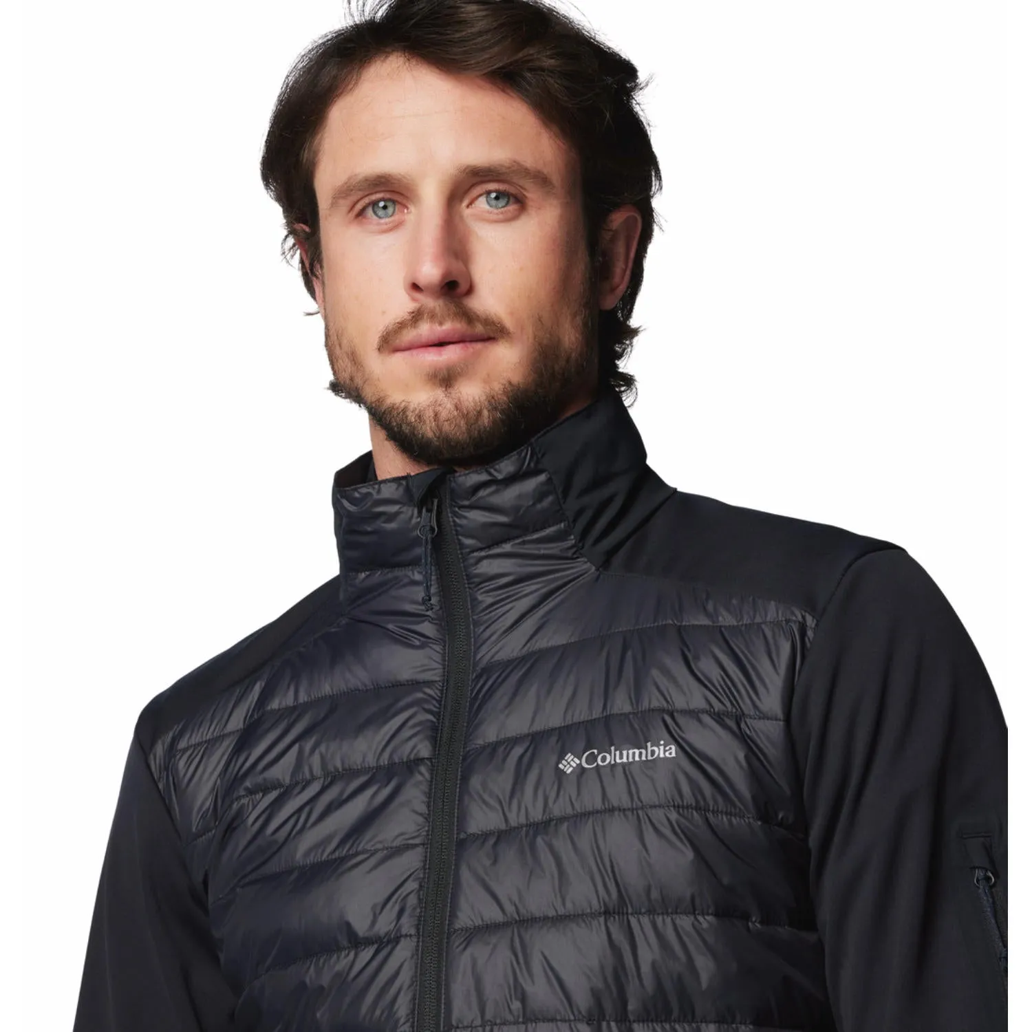 Columbia Men Black Omni-Shield Tech Hybrid Softshell Jacket