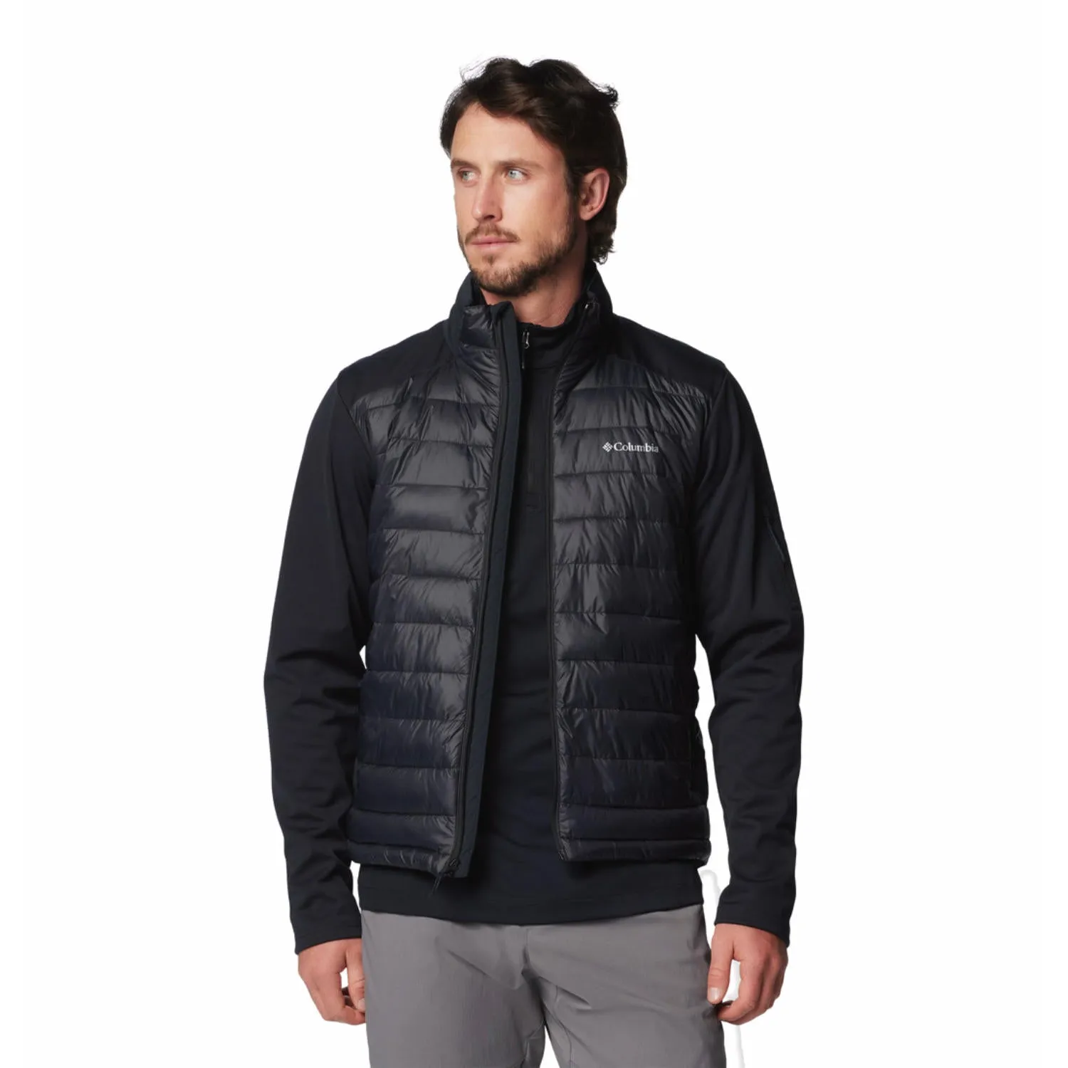 Columbia Men Black Omni-Shield Tech Hybrid Softshell Jacket