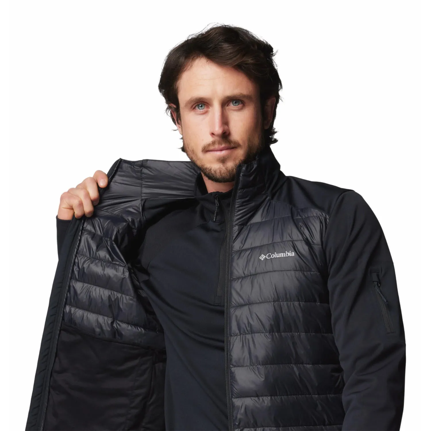 Columbia Men Black Omni-Shield Tech Hybrid Softshell Jacket