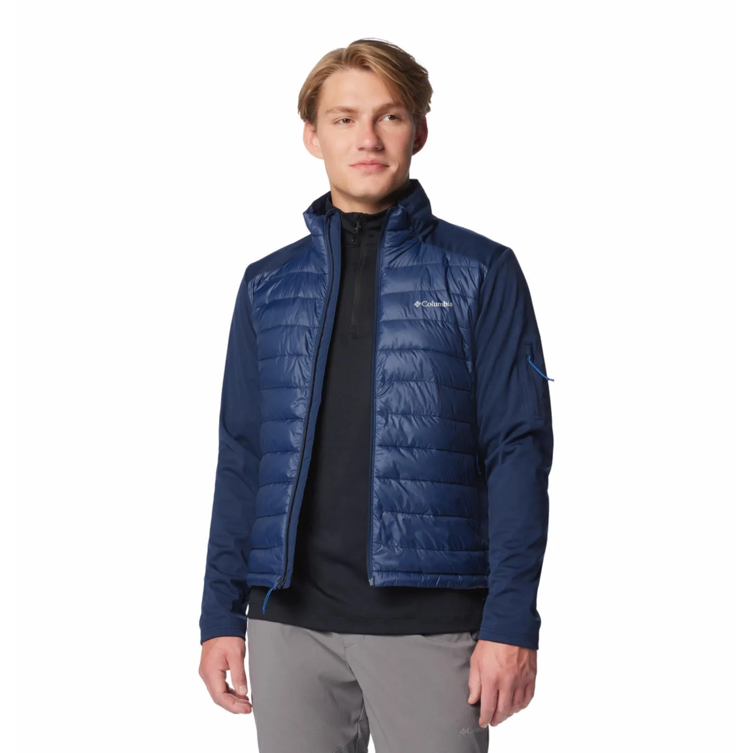 Columbia Men Blue Omni-Shield Tech Hybrid Softshell Jacket