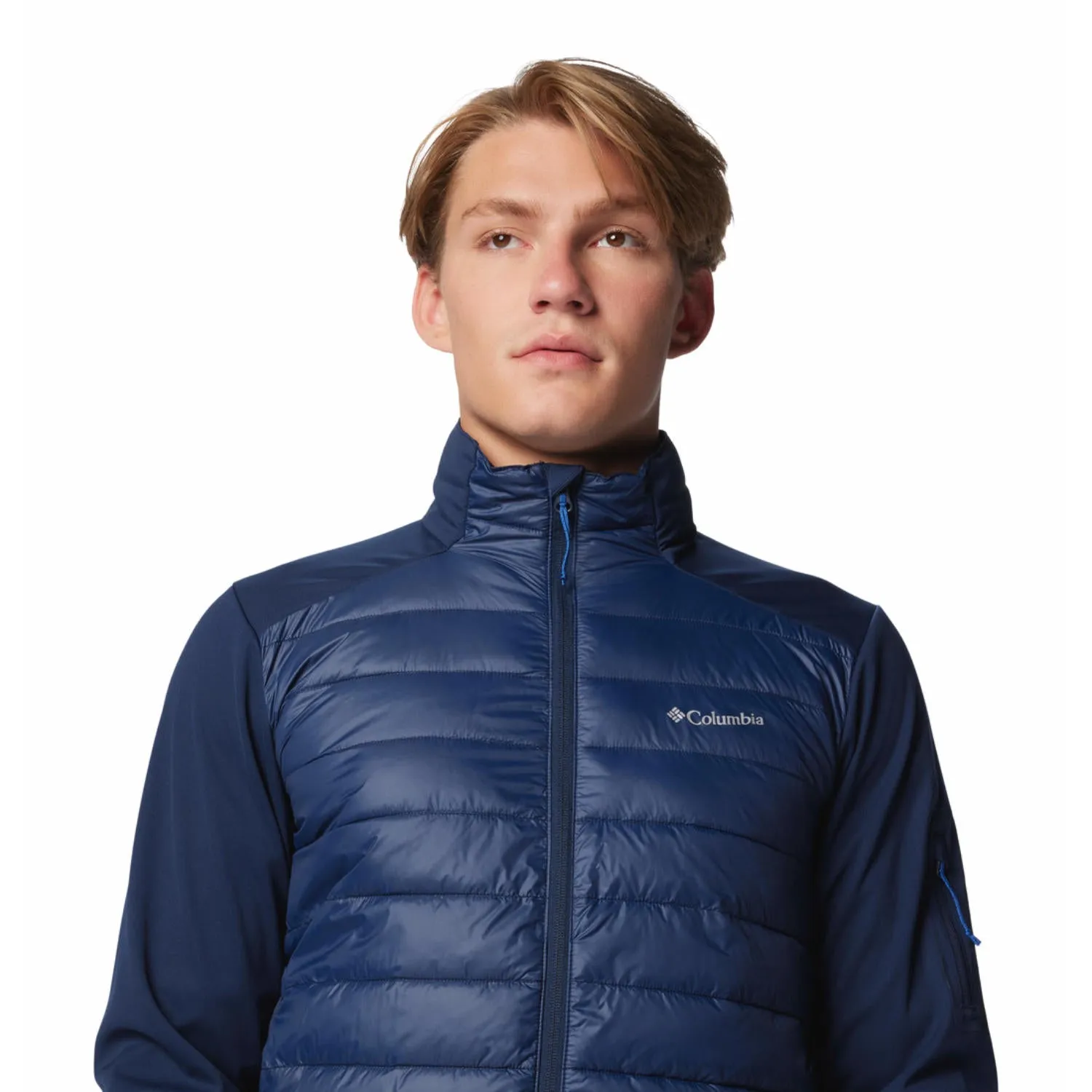 Columbia Men Blue Omni-Shield Tech Hybrid Softshell Jacket