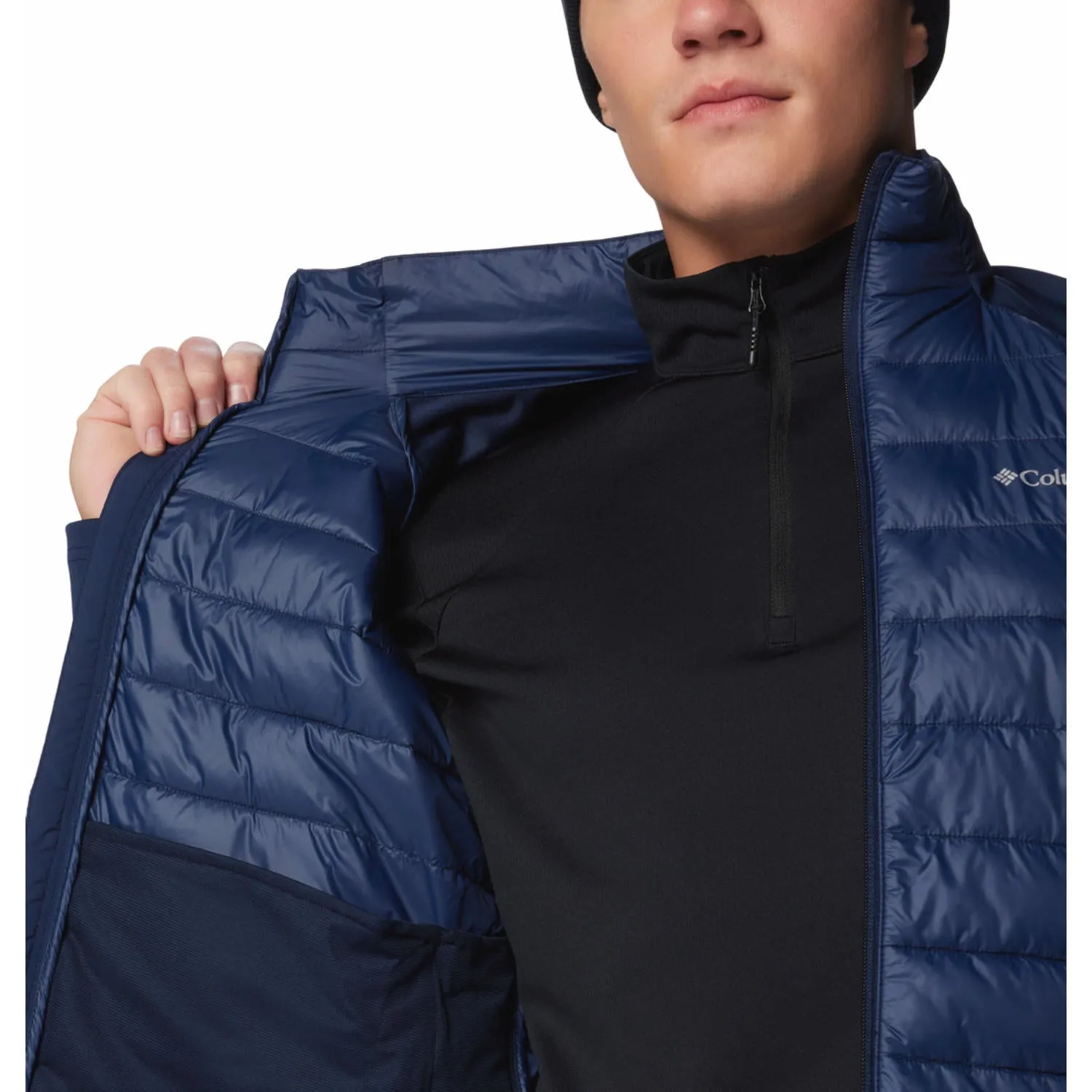 Columbia Men Blue Omni-Shield Tech Hybrid Softshell Jacket