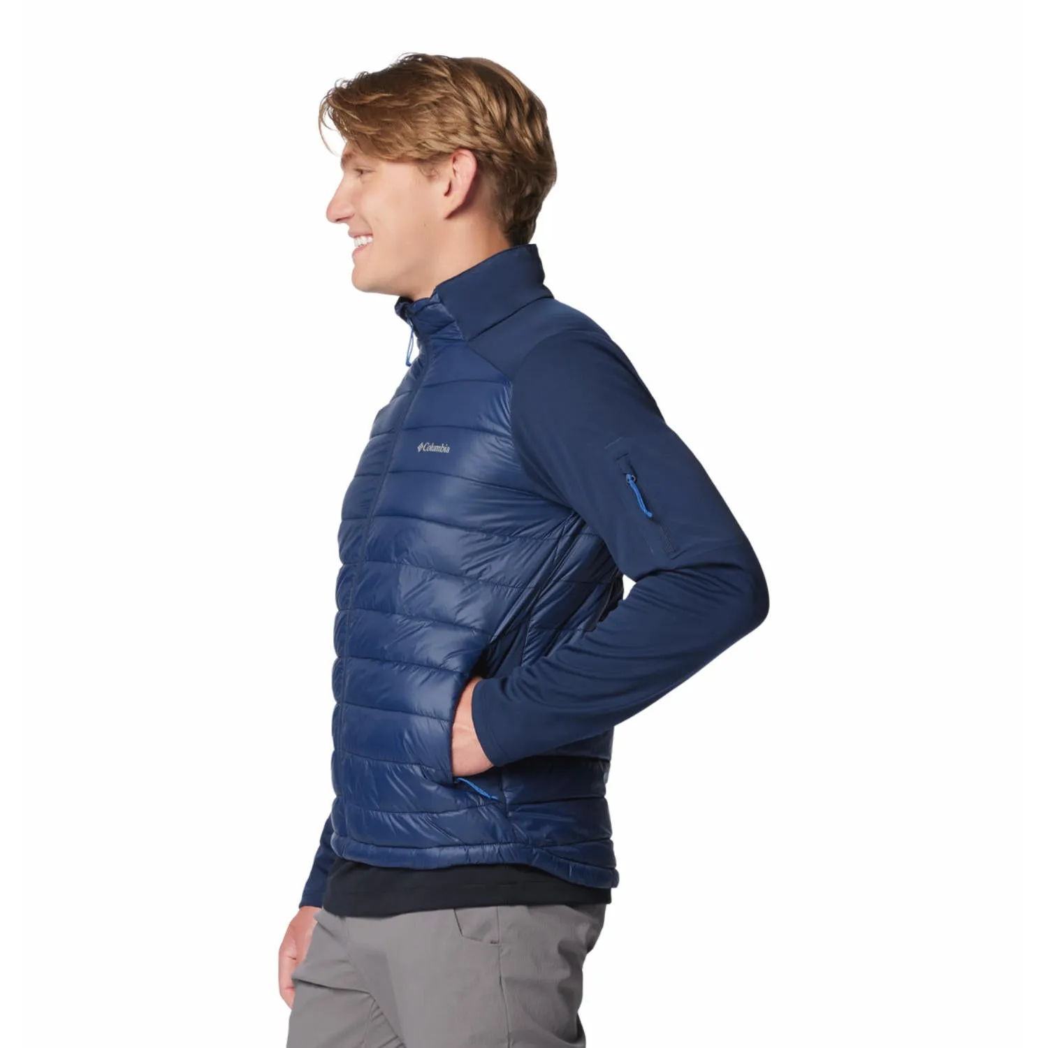 Columbia Men Blue Omni-Shield Tech Hybrid Softshell Jacket