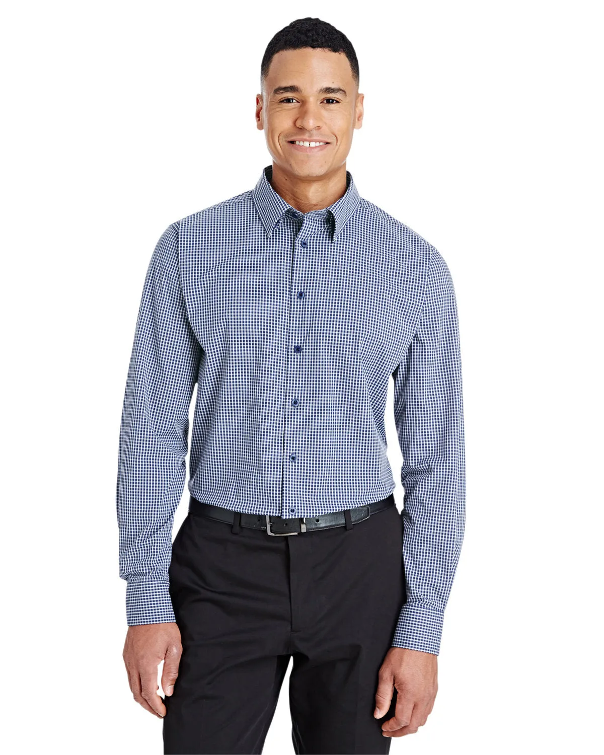 Devon & Jones CrownLux Performance Tonal Mini Check Shirt