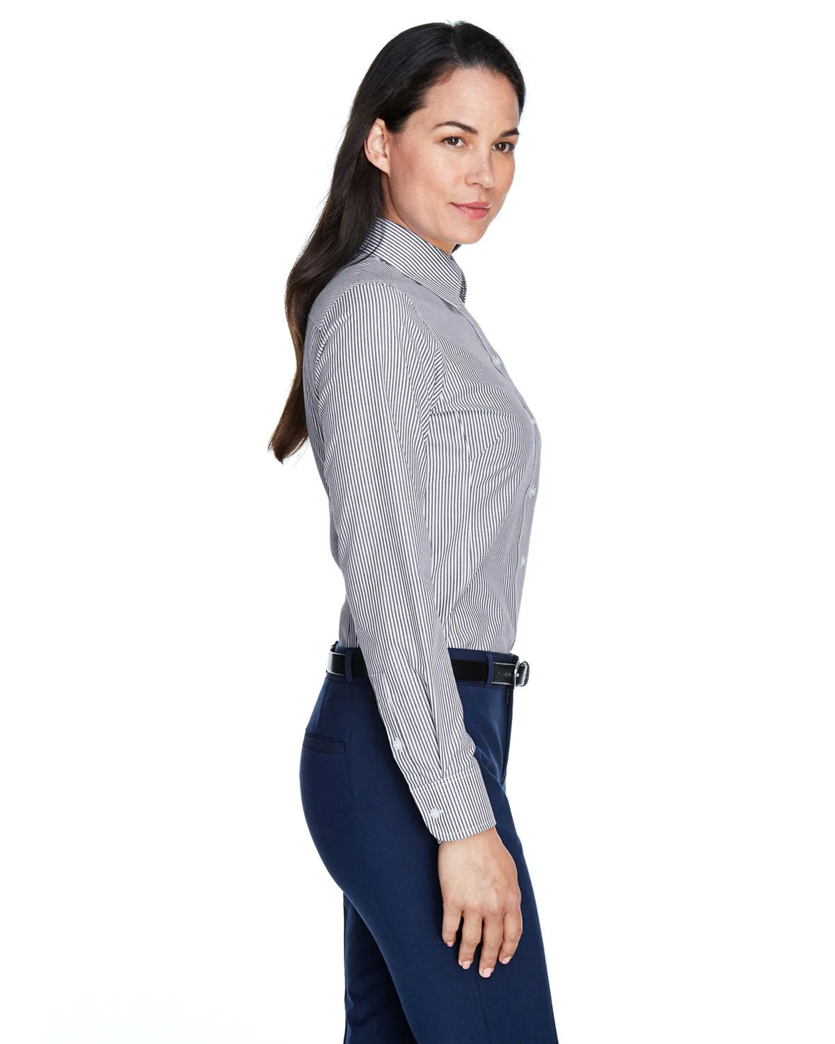 Devon & Jones Ladies Crown Woven Banker Stripe