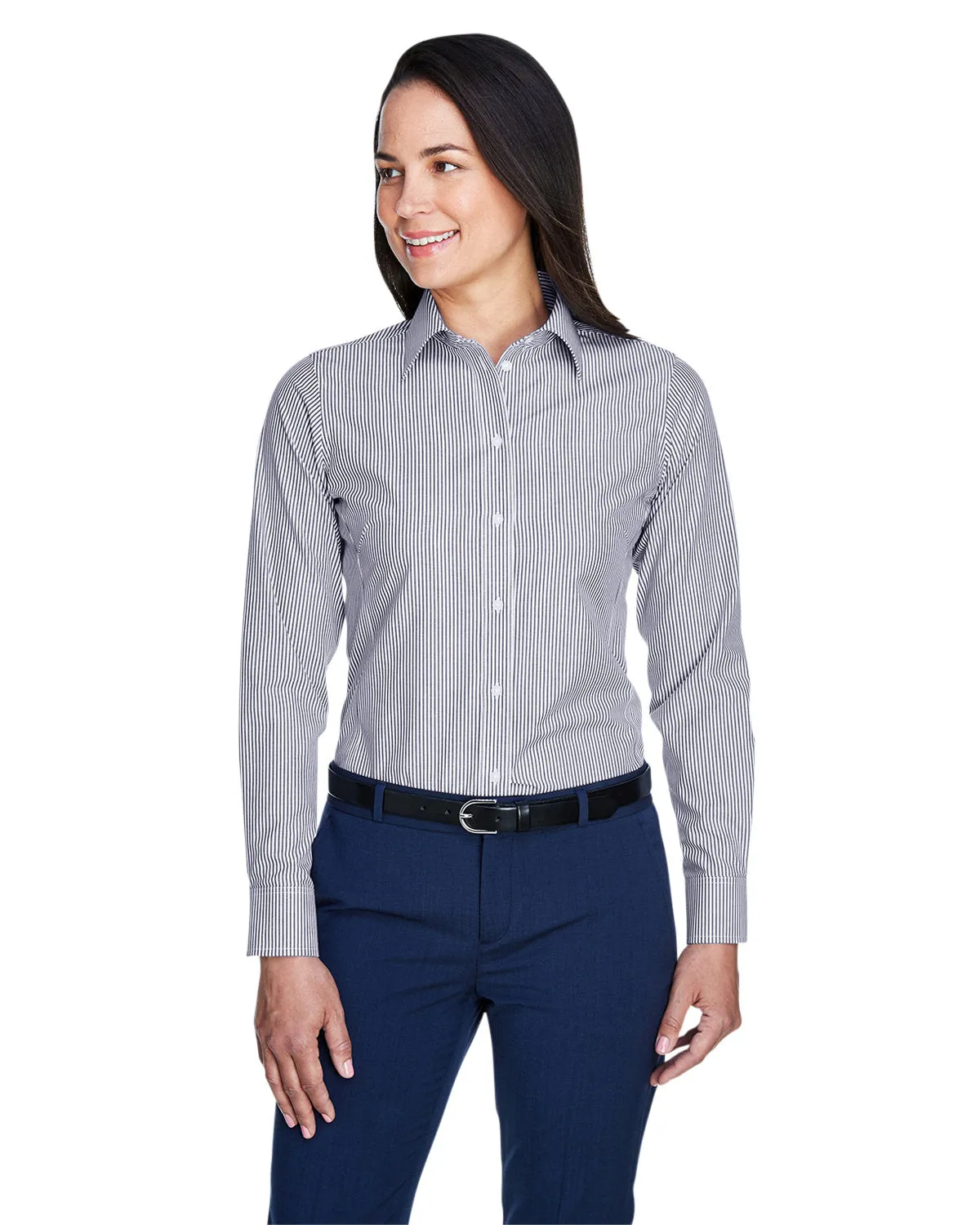 Devon & Jones Ladies Crown Woven Banker Stripe