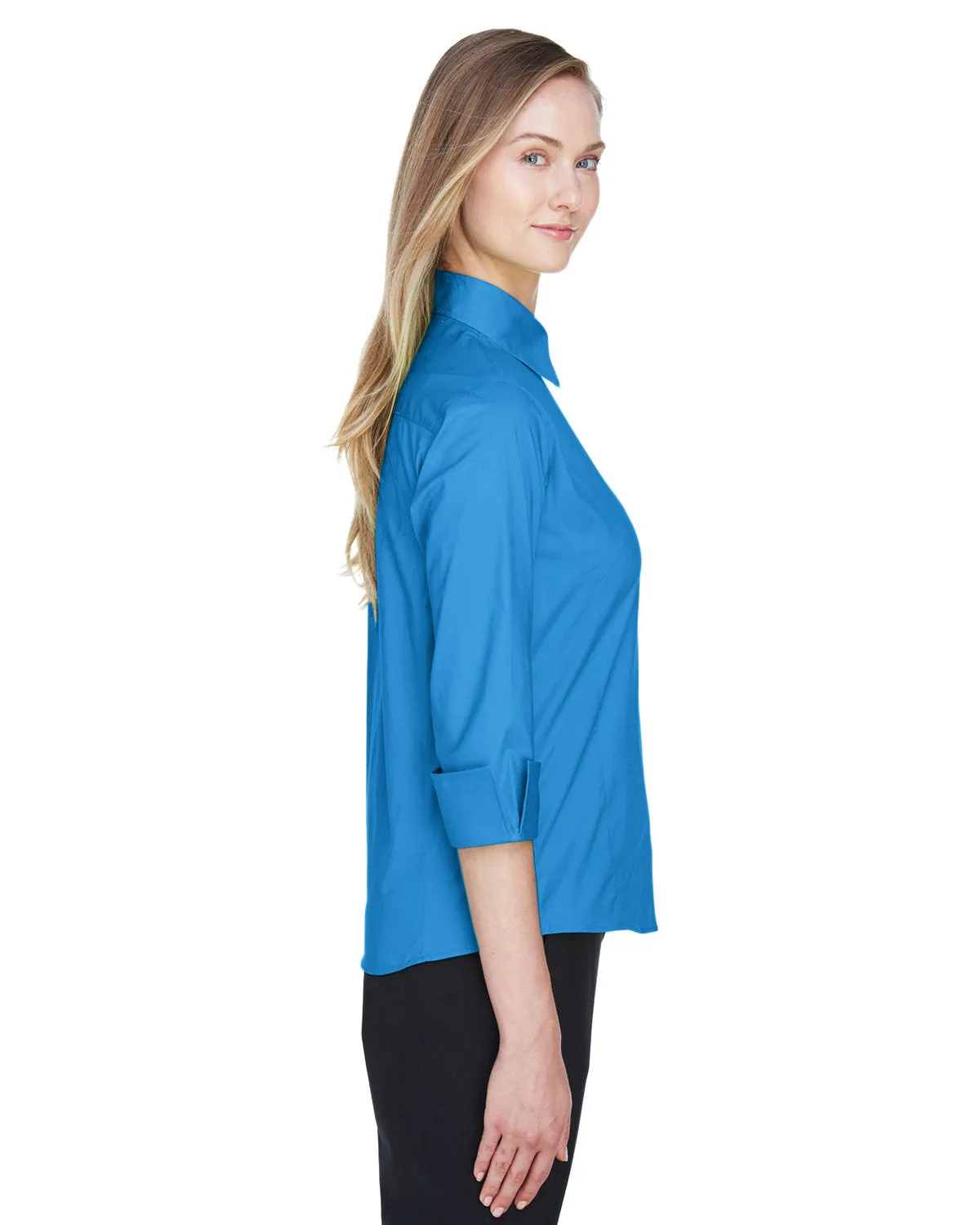 Devon & Jones Ladies Perfect Fit 3/4-Sleeve Stretch Poplin Blouse
