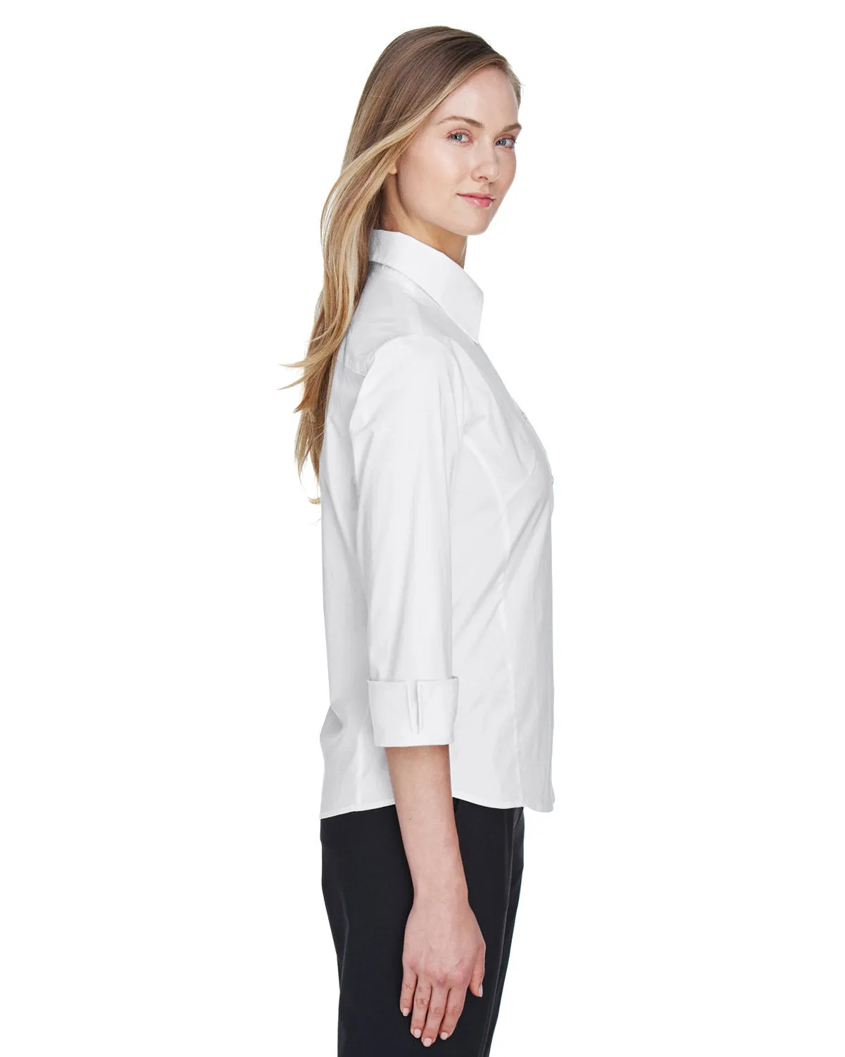 Devon & Jones Ladies Perfect Fit 3/4-Sleeve Stretch Poplin Blouse