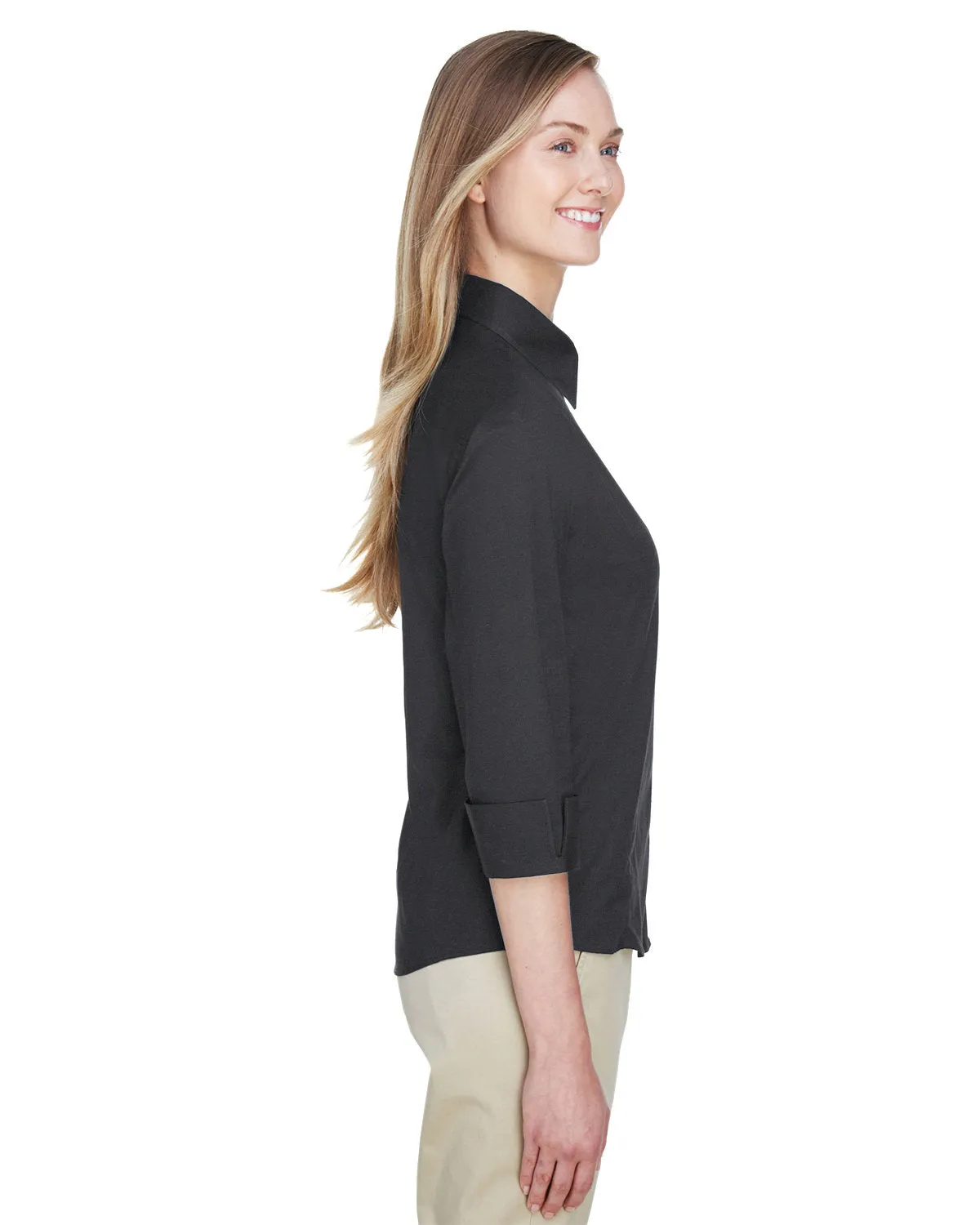 Devon & Jones Ladies Perfect Fit 3/4-Sleeve Stretch Poplin Blouse