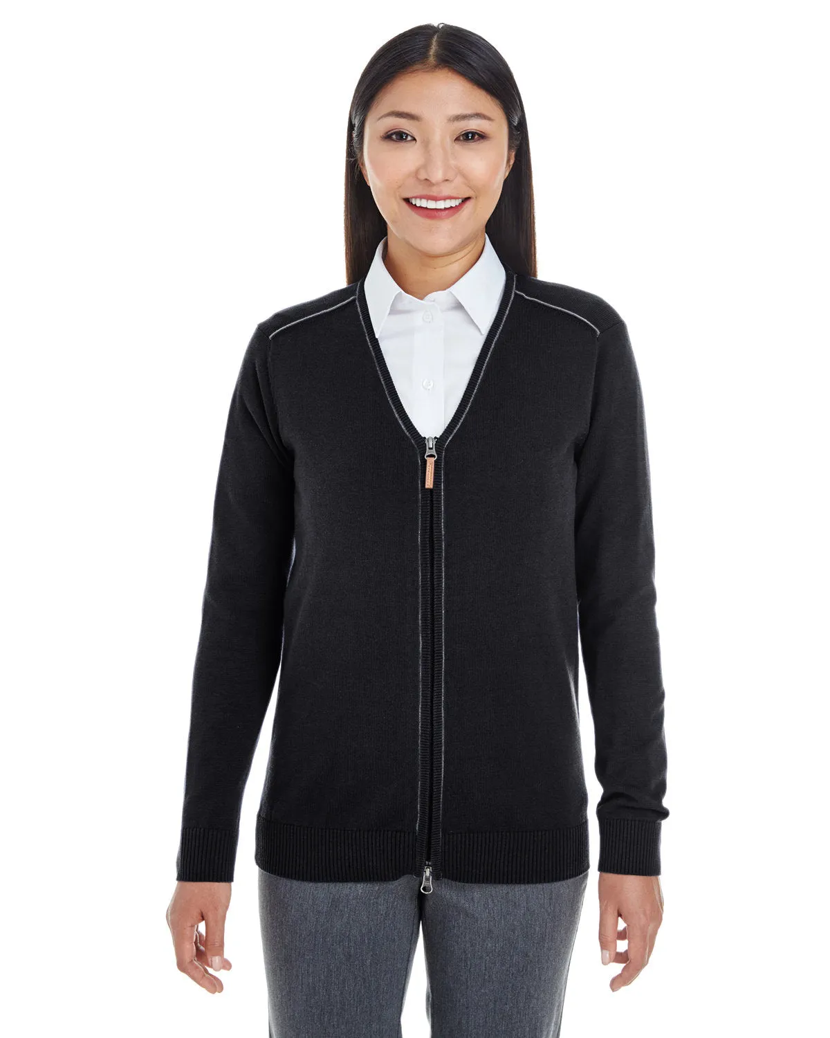 Devon & Jones Manchester Ladies Full-Zip Sweater