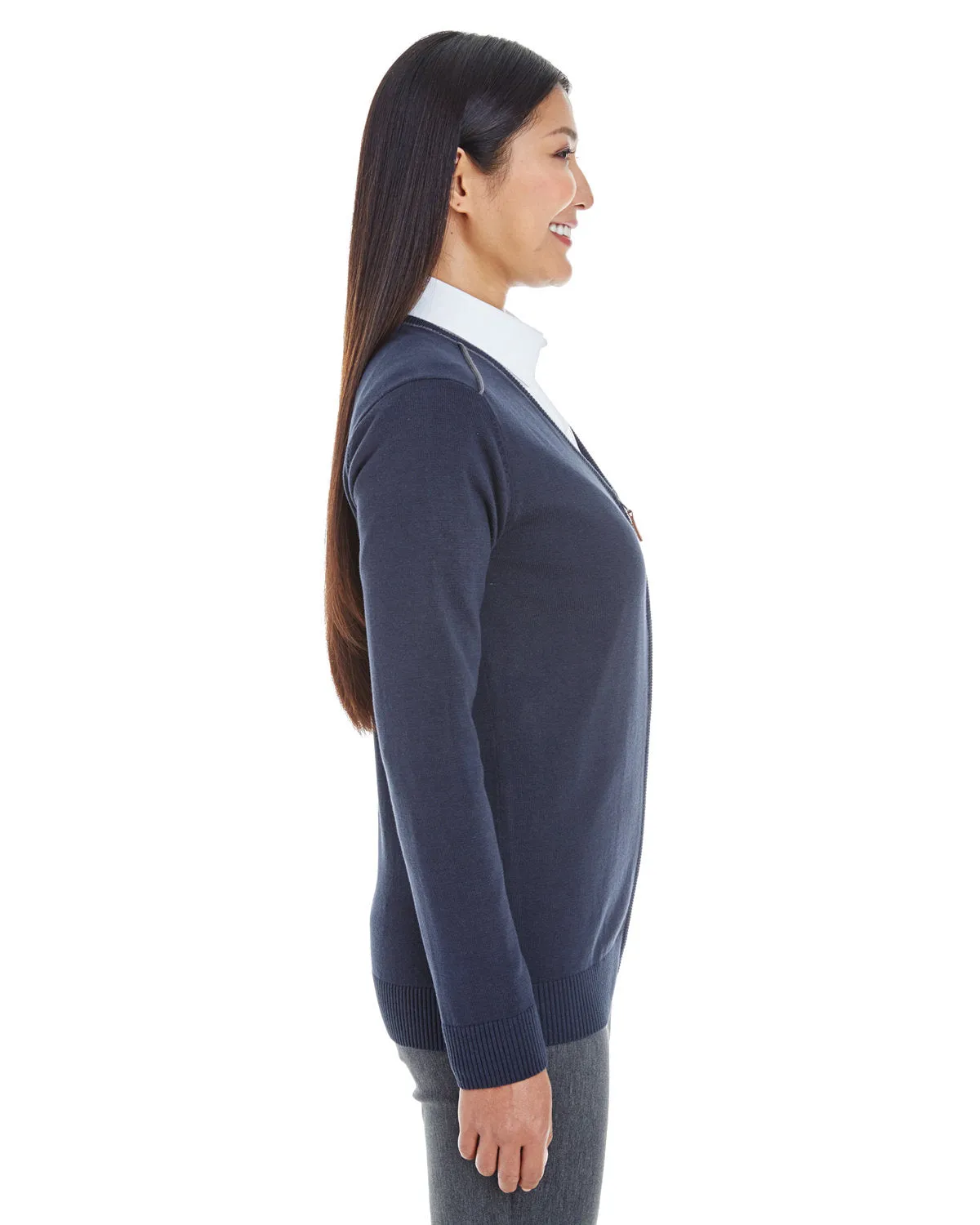 Devon & Jones Manchester Ladies Full-Zip Sweater