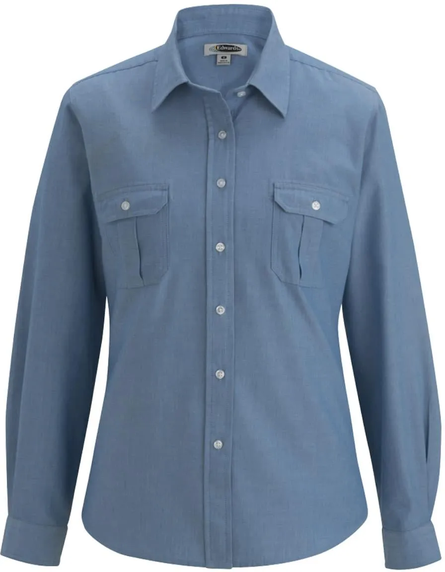 Edwards Ladies Chambrey Roll Up Sleeve Shirt