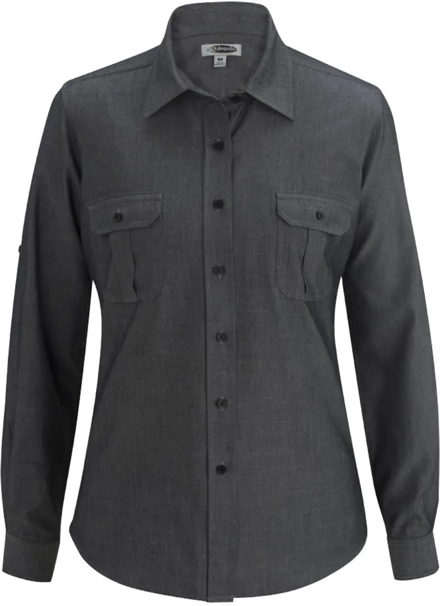 Edwards Ladies Chambrey Roll Up Sleeve Shirt