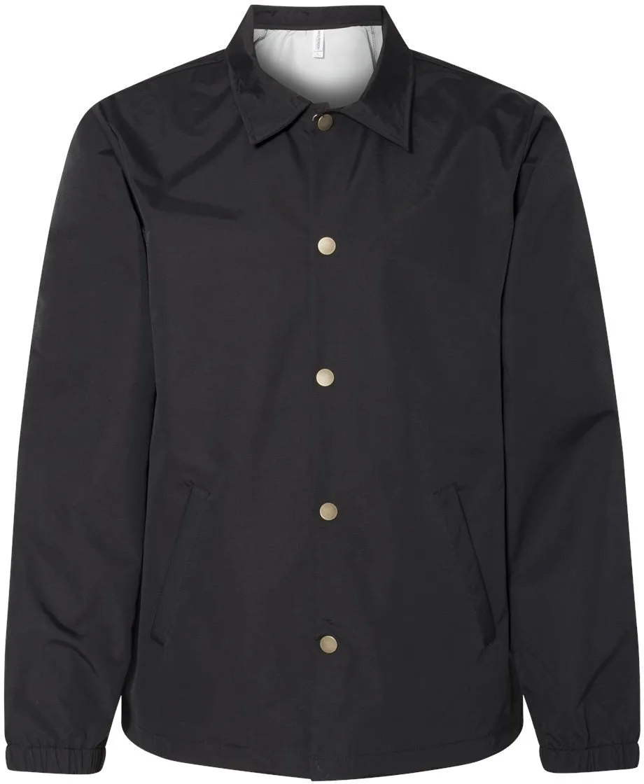 Independent Trading Co. Water-Resistant Windbreaker Coachs Jacket
