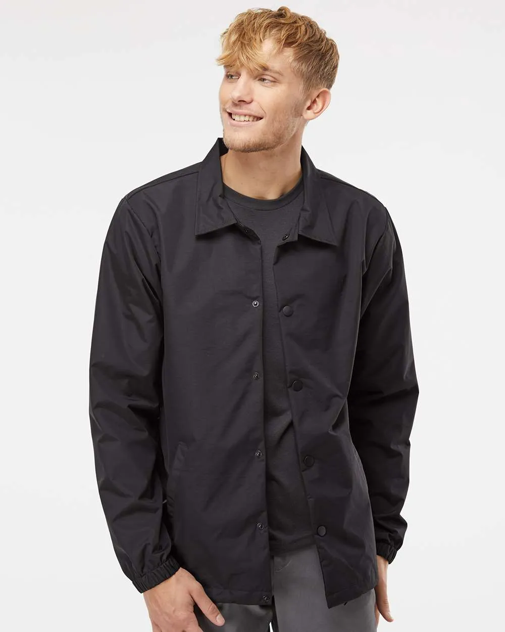 Independent Trading Co. Water-Resistant Windbreaker Coachs Jacket