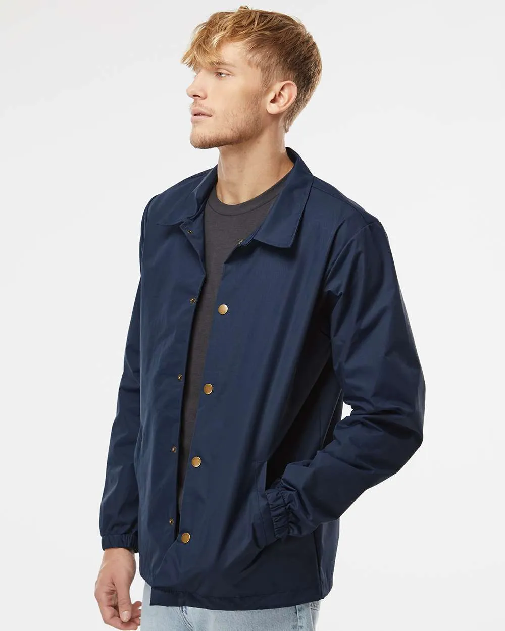 Independent Trading Co. Water-Resistant Windbreaker Coachs Jacket
