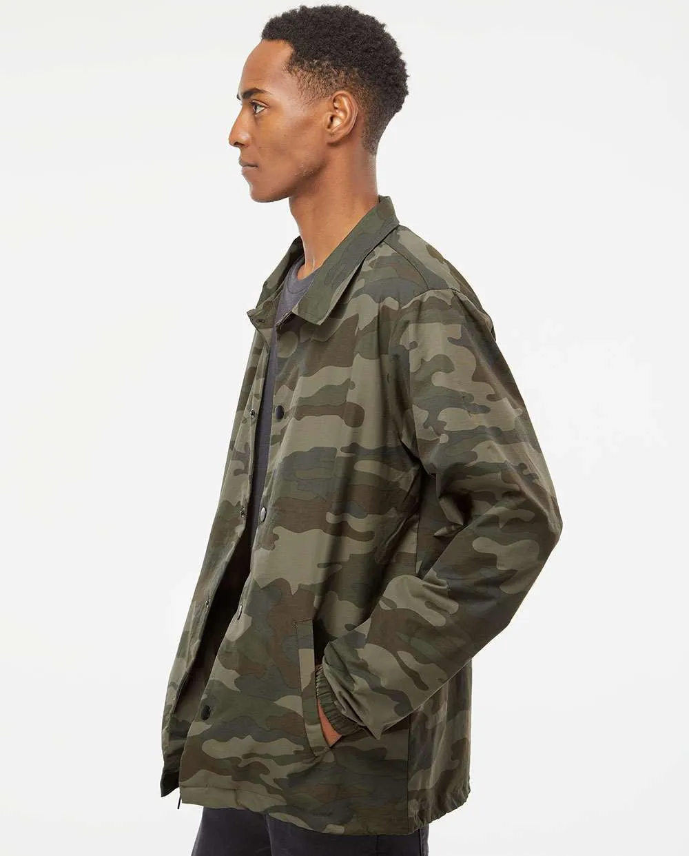Independent Trading Co. Water-Resistant Windbreaker Coachs Jacket