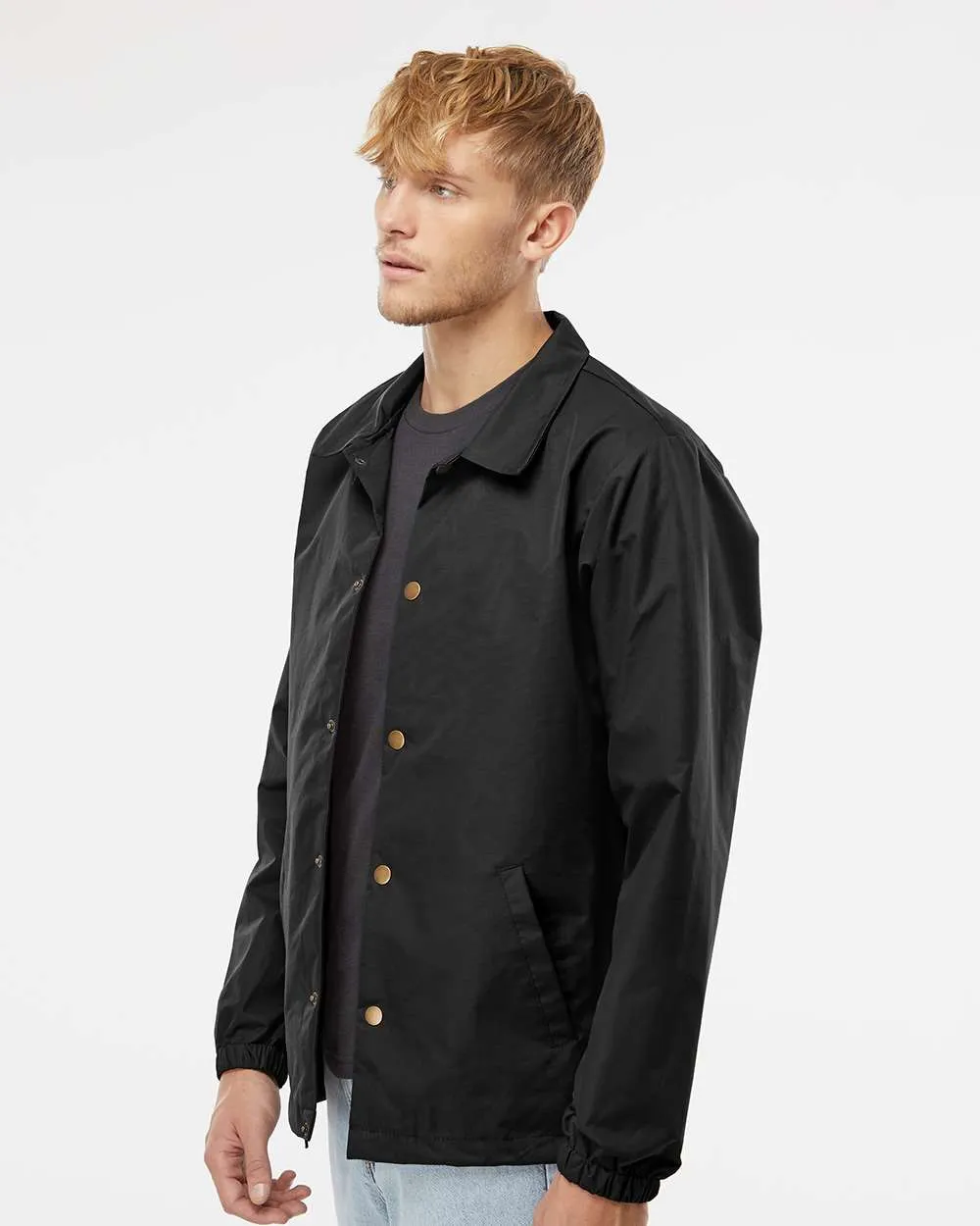 Independent Trading Co. Water-Resistant Windbreaker Coachs Jacket