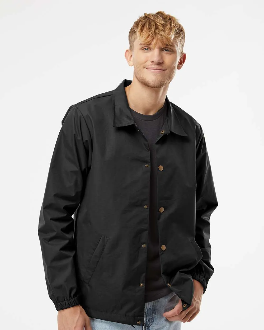 Independent Trading Co. Water-Resistant Windbreaker Coachs Jacket