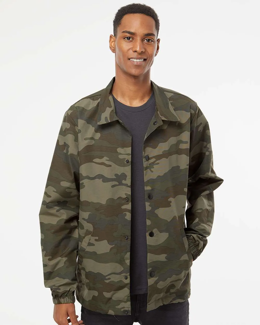 Independent Trading Co. Water-Resistant Windbreaker Coachs Jacket