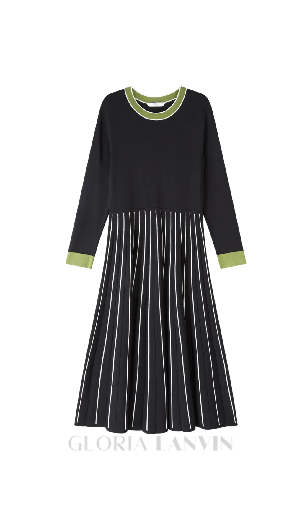 multi knitted midi dress in black Gloria Lanvin