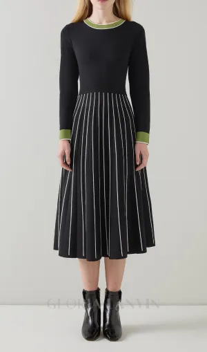 multi knitted midi dress in black Gloria Lanvin