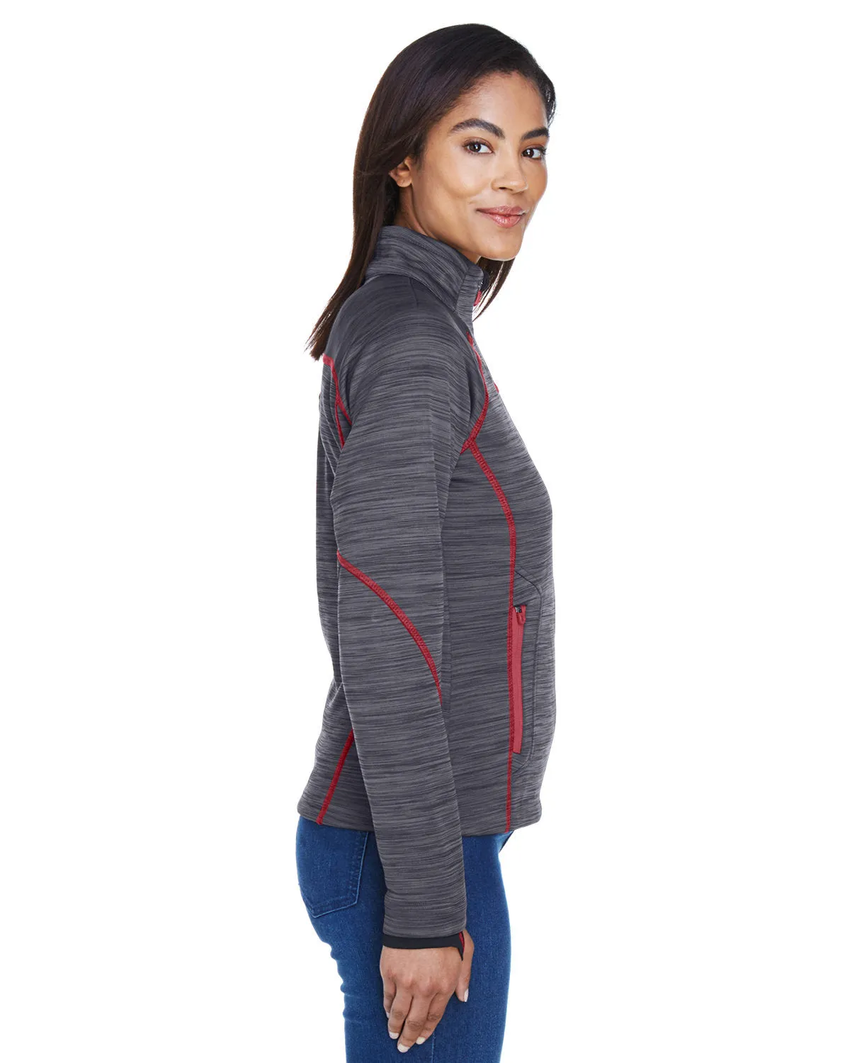 North End Ladies Flux Mlange Bonded Fleece Jacket