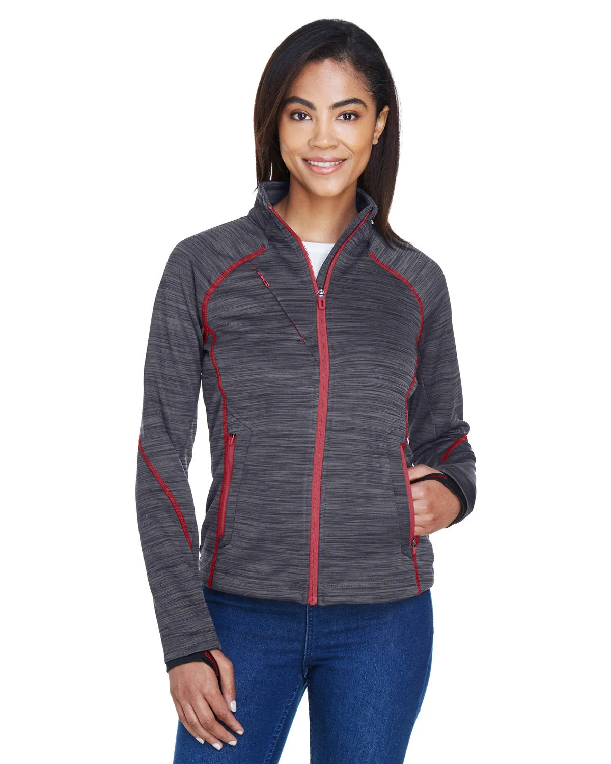 North End Ladies Flux Mlange Bonded Fleece Jacket