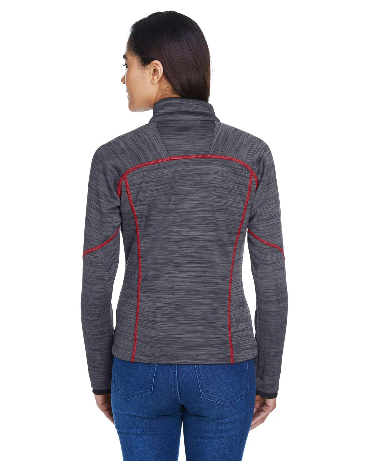 North End Ladies Flux Mlange Bonded Fleece Jacket