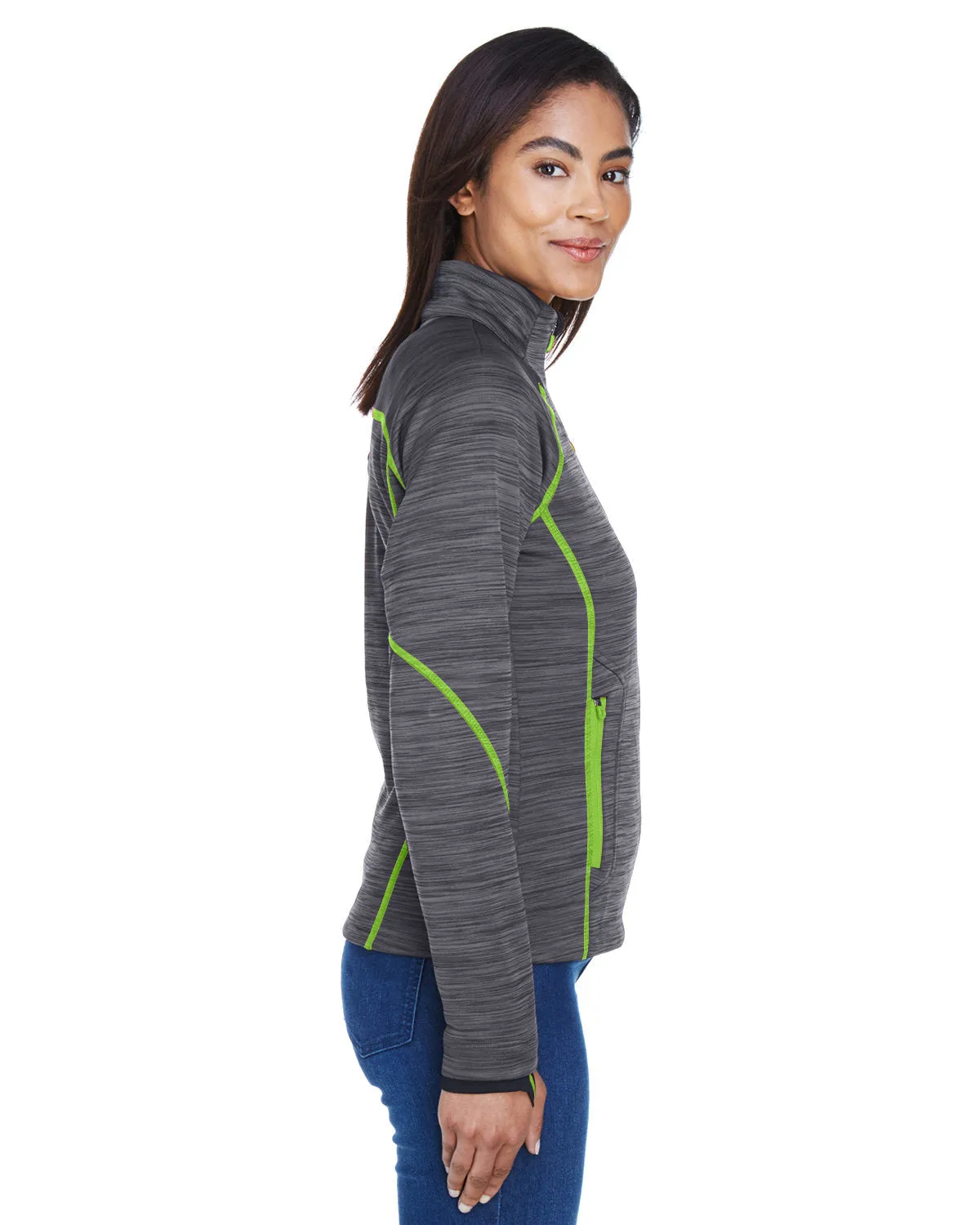 North End Ladies Flux Mlange Bonded Fleece Jacket