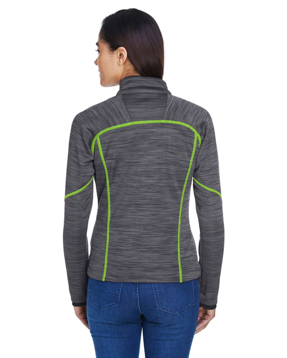 North End Ladies Flux Mlange Bonded Fleece Jacket