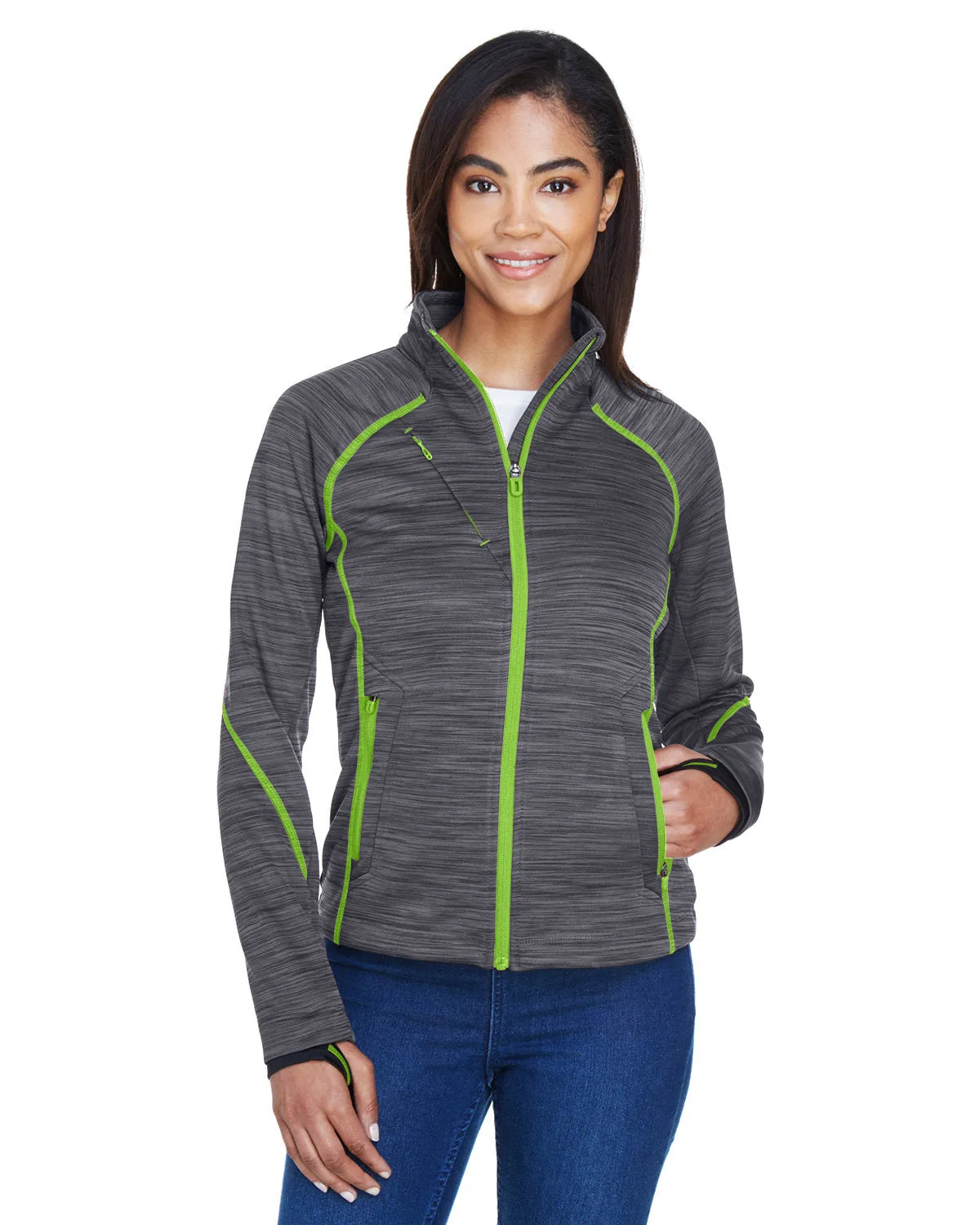 North End Ladies Flux Mlange Bonded Fleece Jacket