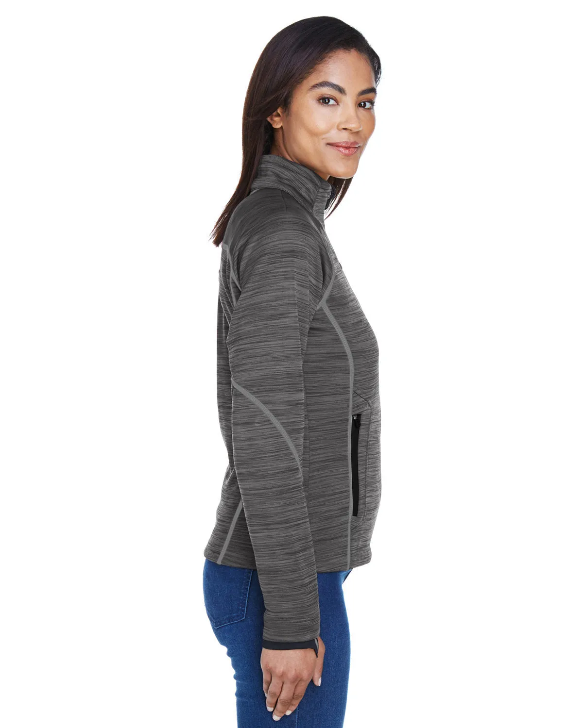 North End Ladies Flux Mlange Bonded Fleece Jacket