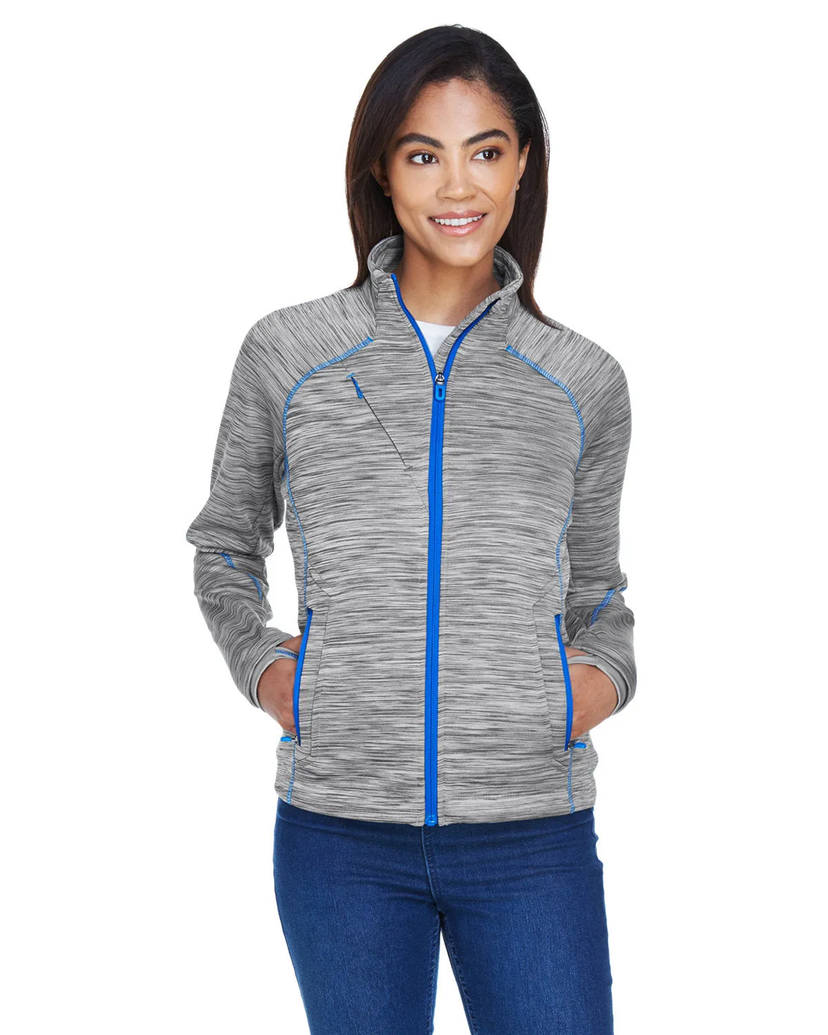 North End Ladies Flux Mlange Bonded Fleece Jacket