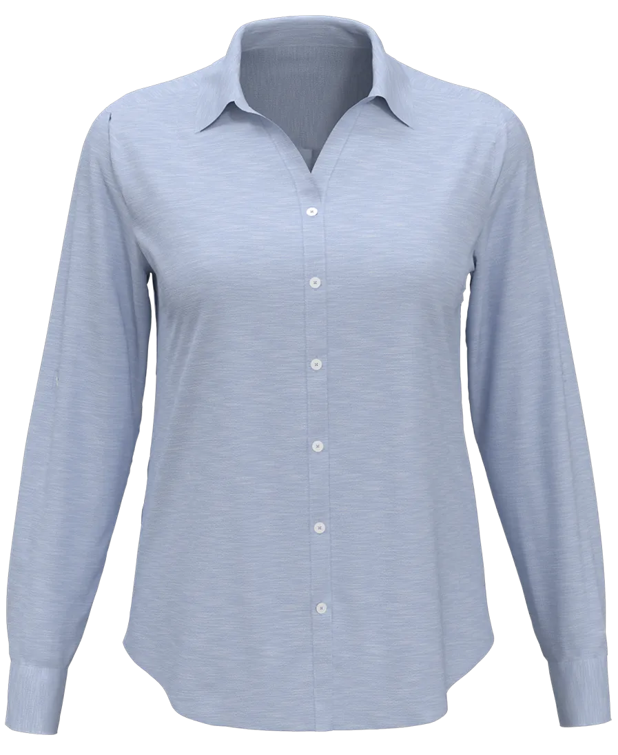 Perry Ellis Ladies Heathered Woven Shirt