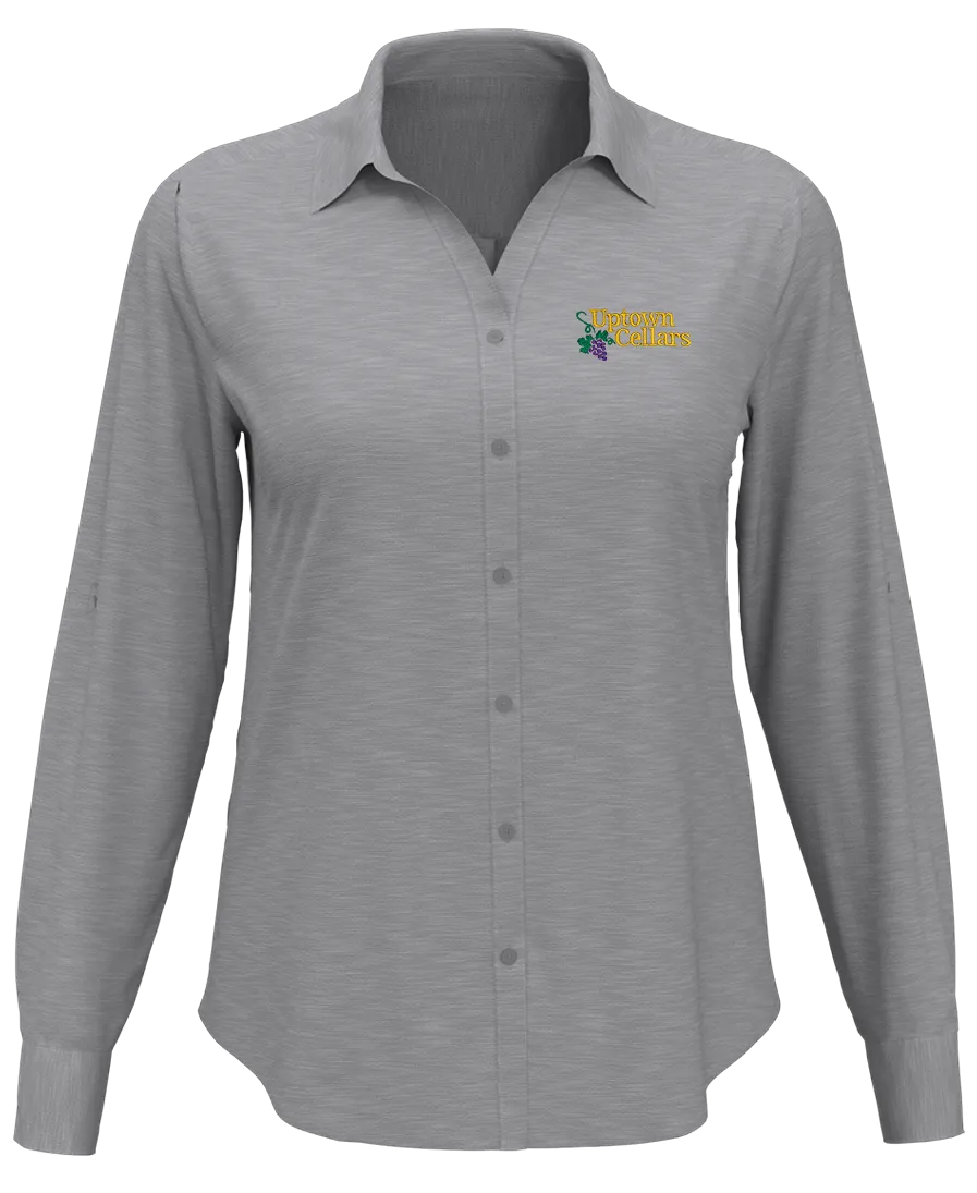 Perry Ellis Ladies Heathered Woven Shirt