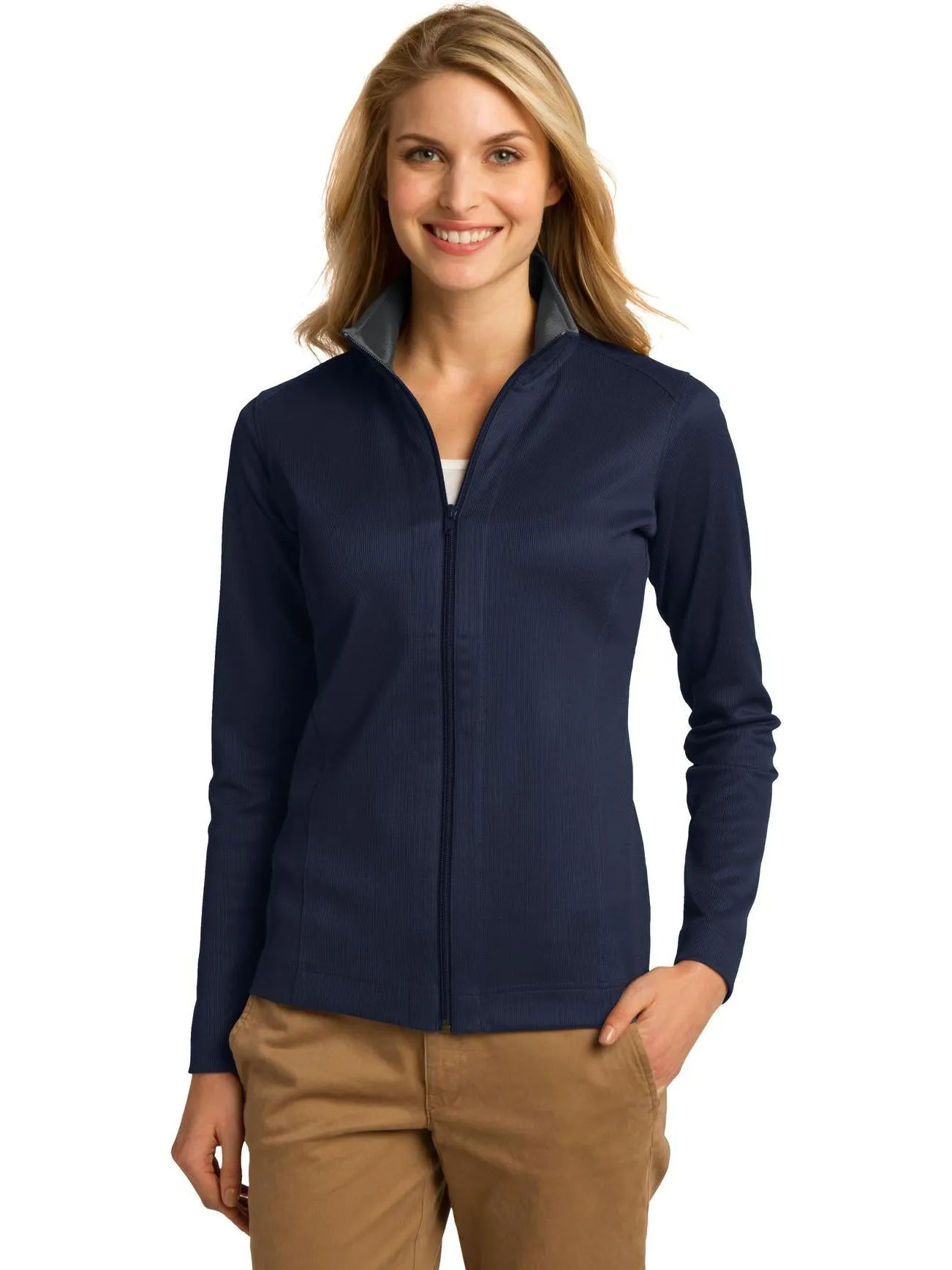 Port Authority Ladies Heavyweight Vertical Texture Full-Zip