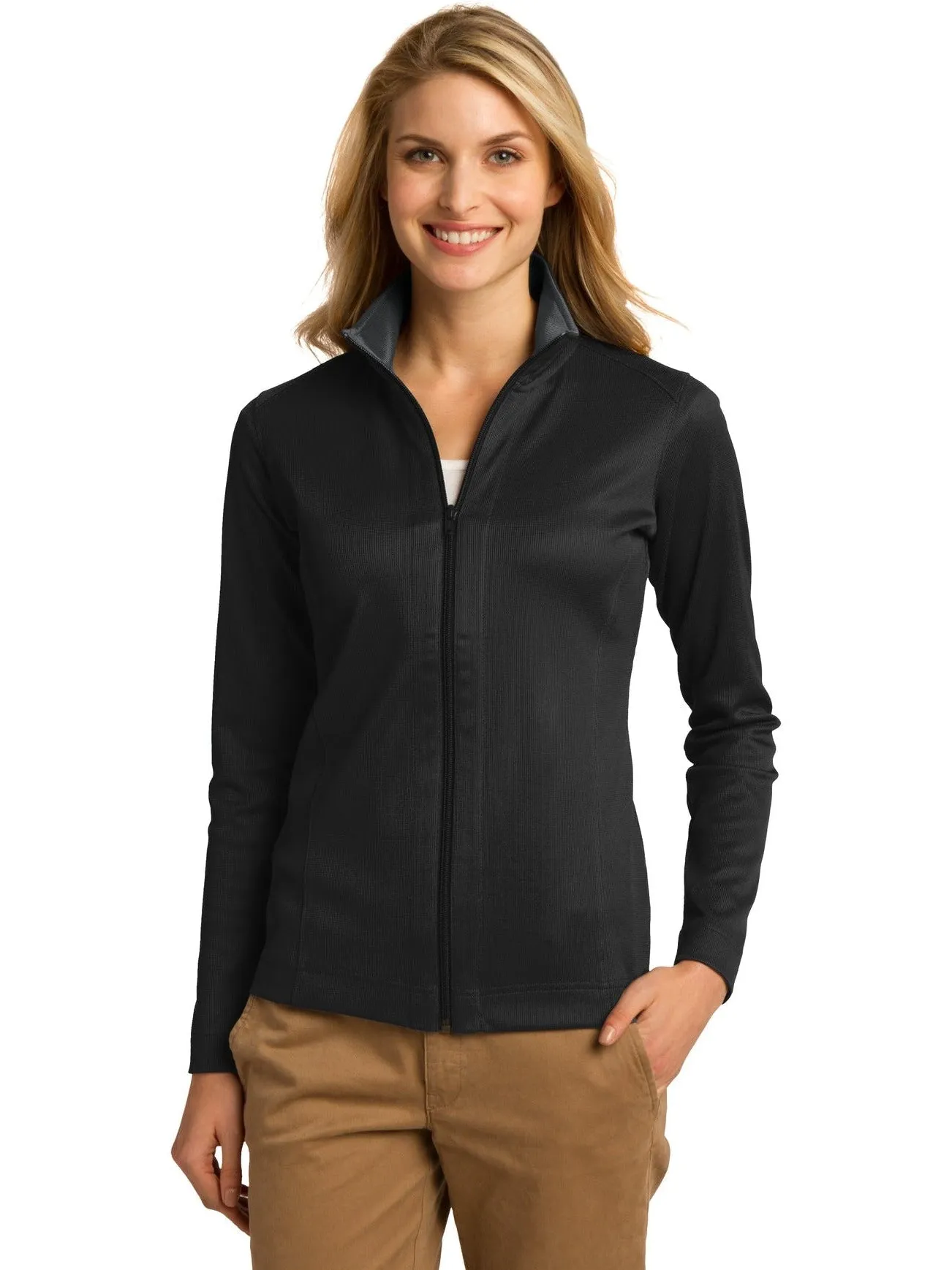 Port Authority Ladies Heavyweight Vertical Texture Full-Zip