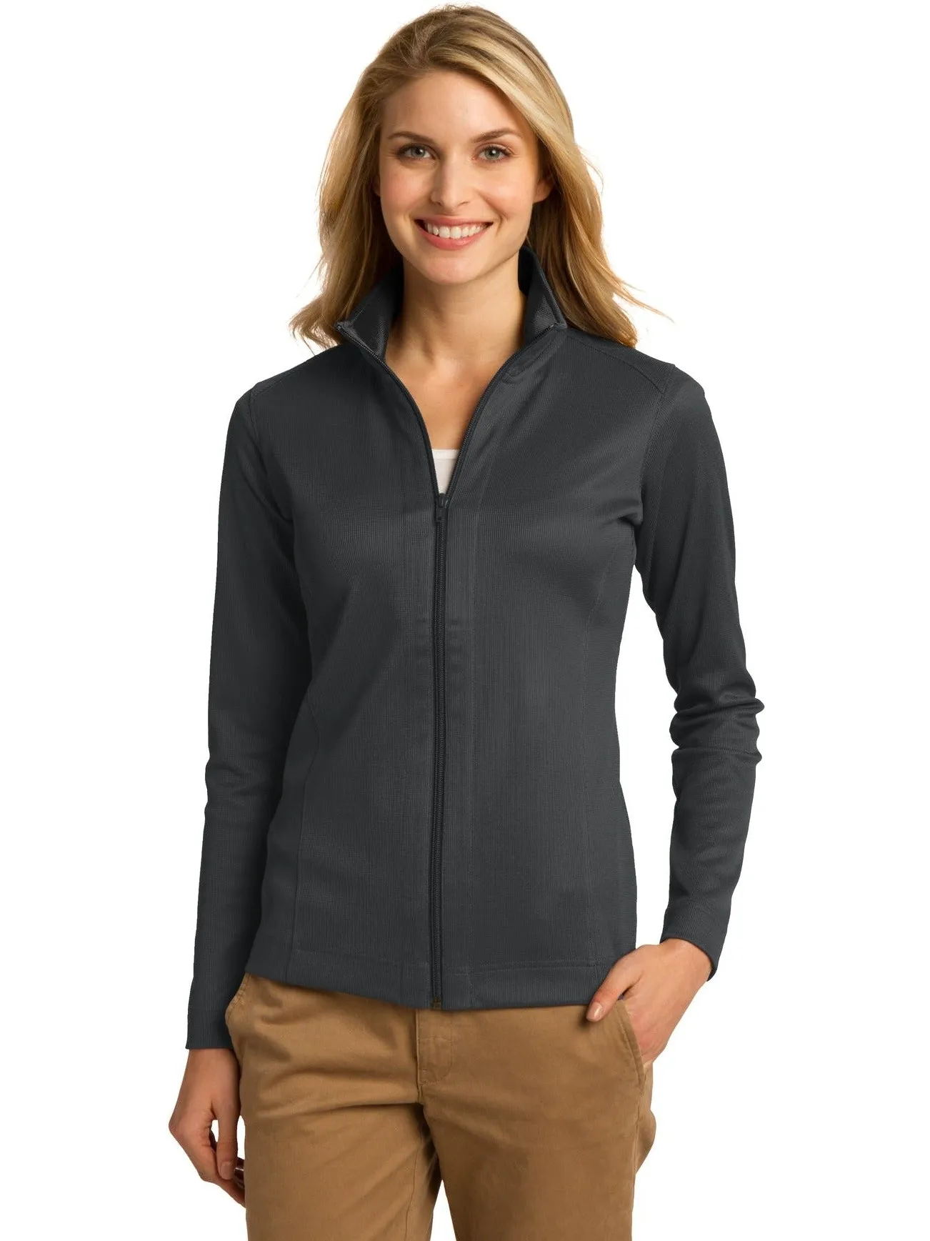 Port Authority Ladies Heavyweight Vertical Texture Full-Zip