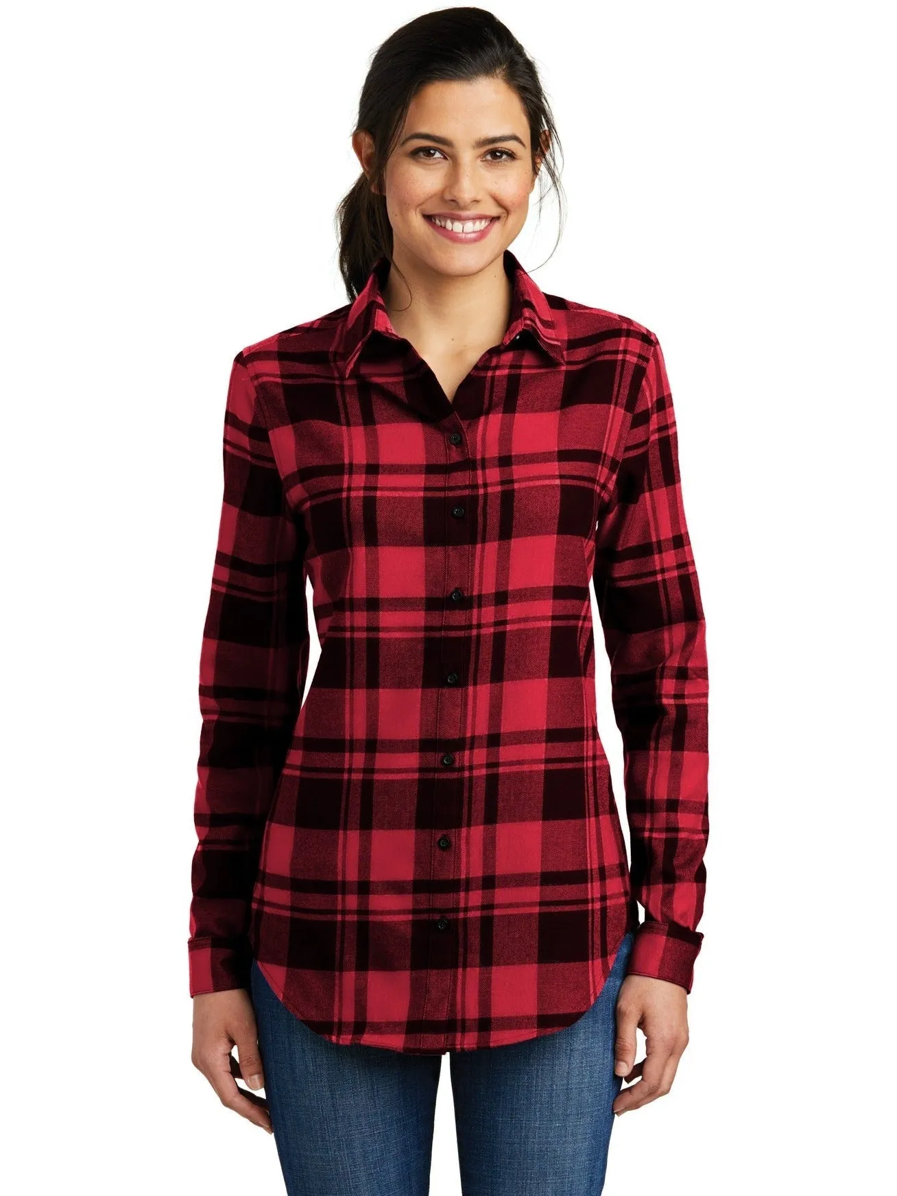 Port Authority Ladies Plaid Flannel Tunic