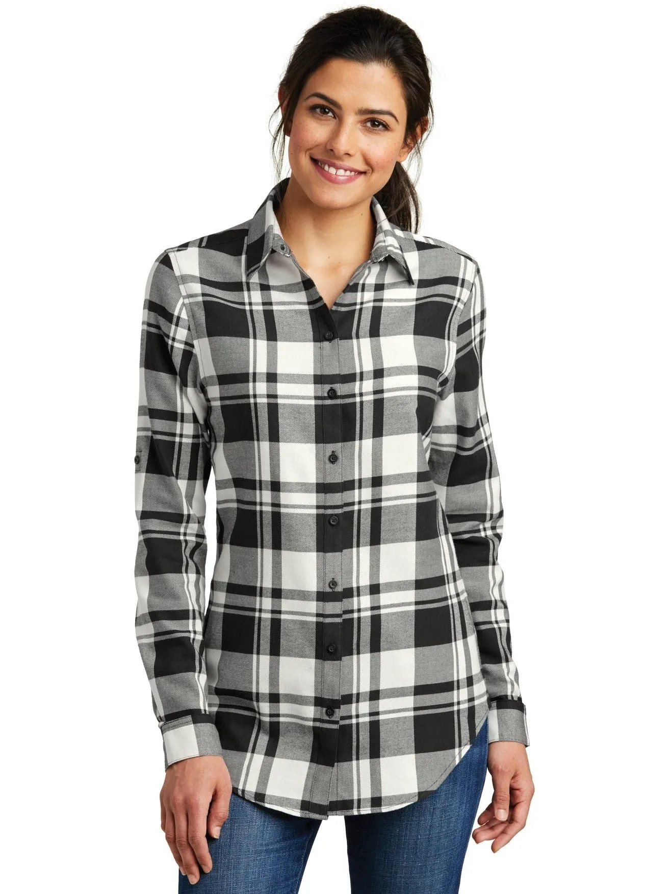 Port Authority Ladies Plaid Flannel Tunic