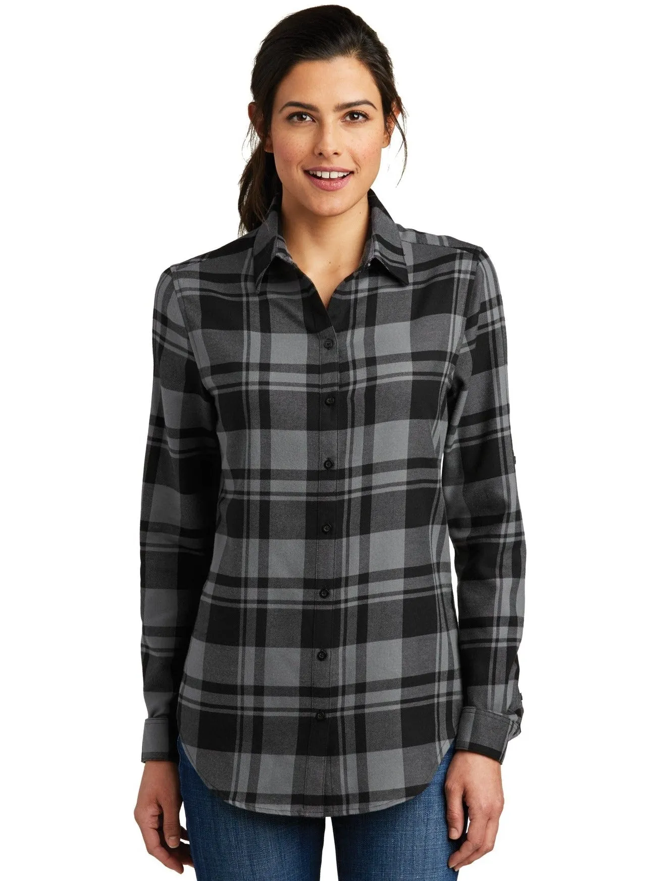 Port Authority Ladies Plaid Flannel Tunic