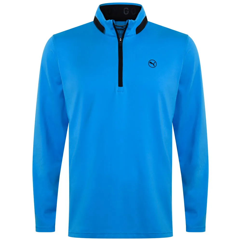 Puma Lightweight 1/4 Zip Pullover - Aqua Blue/Black